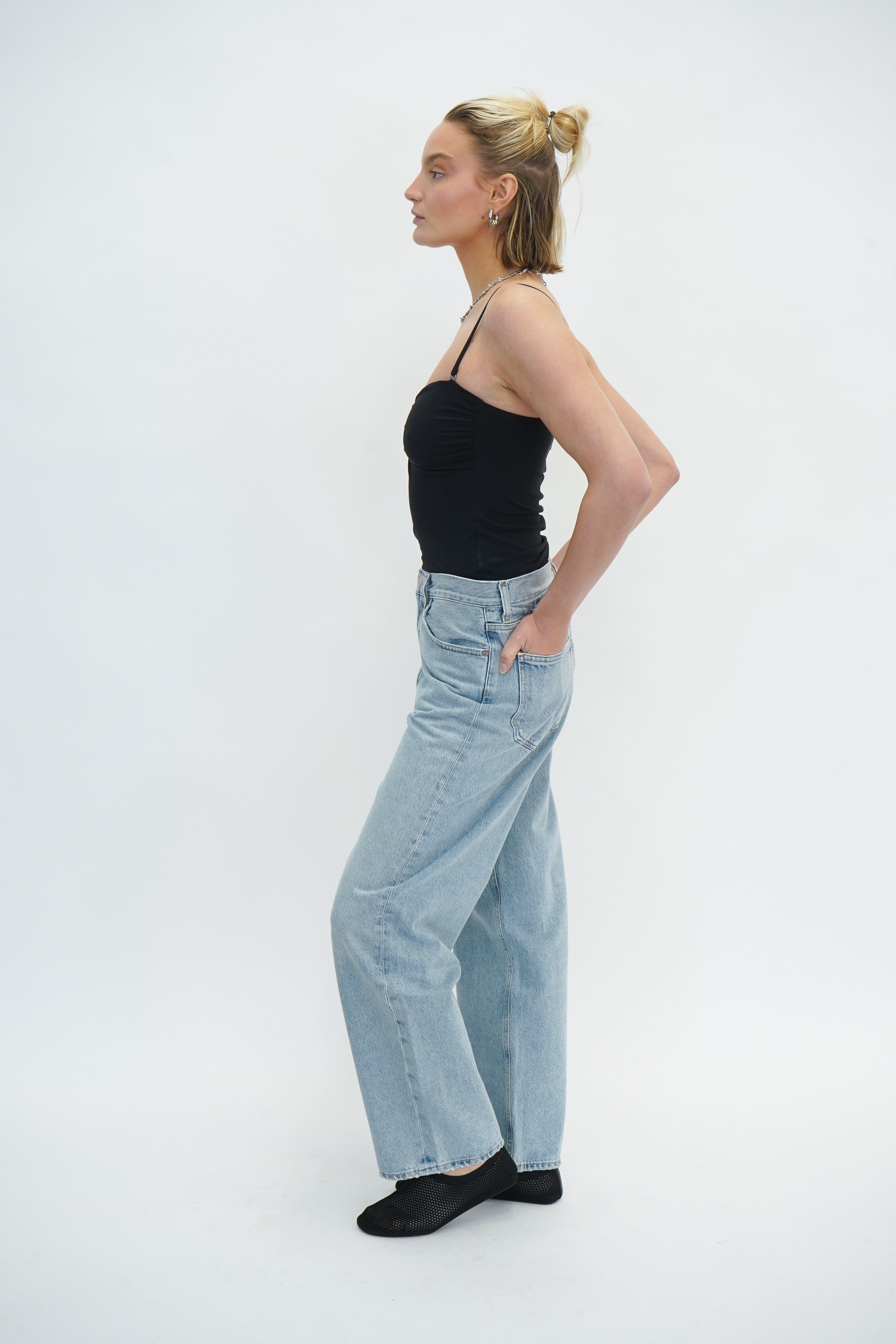 BIANCA TOP IN BLACK TOP NANUSHKA