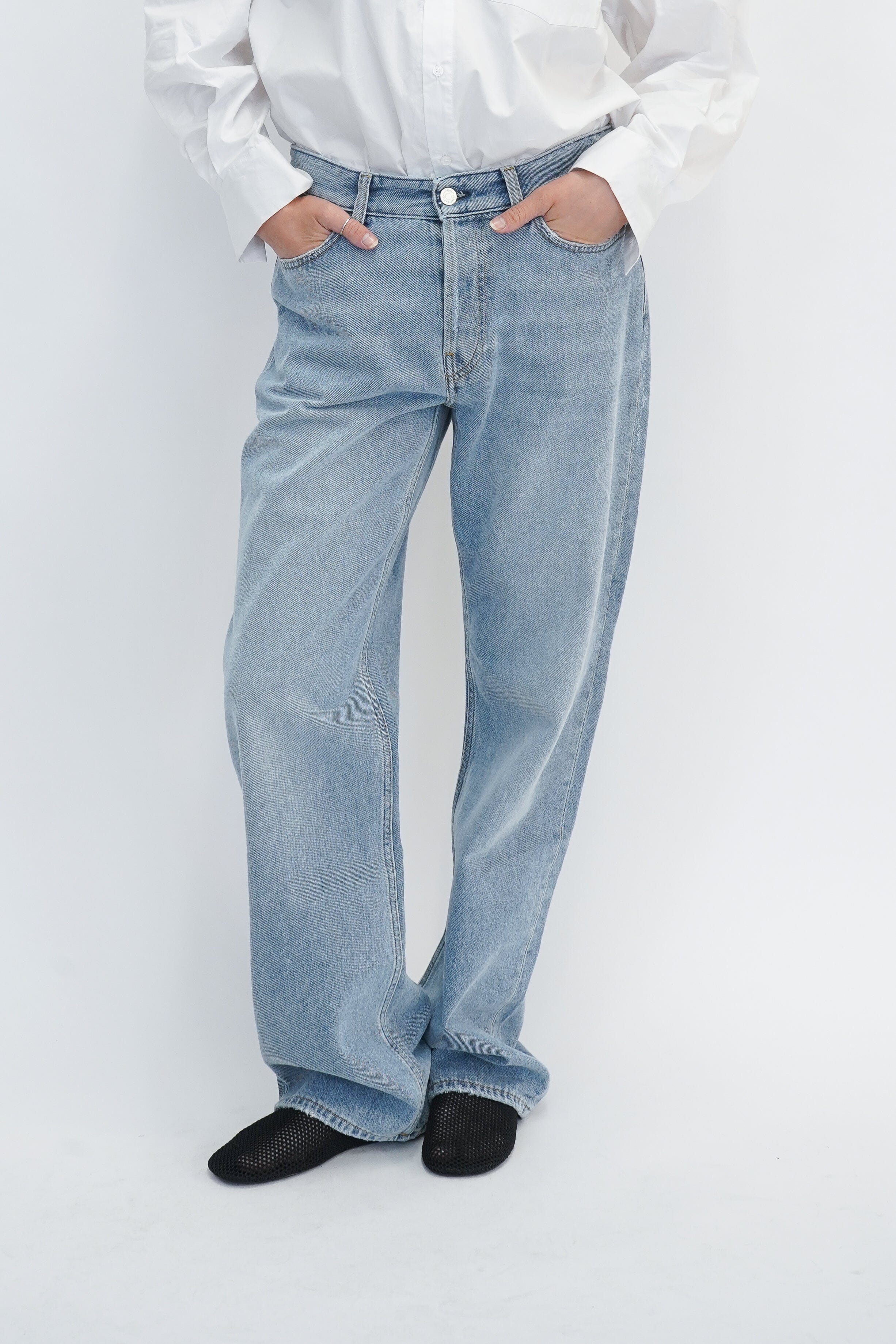 BAGGY LOOSE FIT JEANS IN BLUE WASH JEANS WON HUNDRED