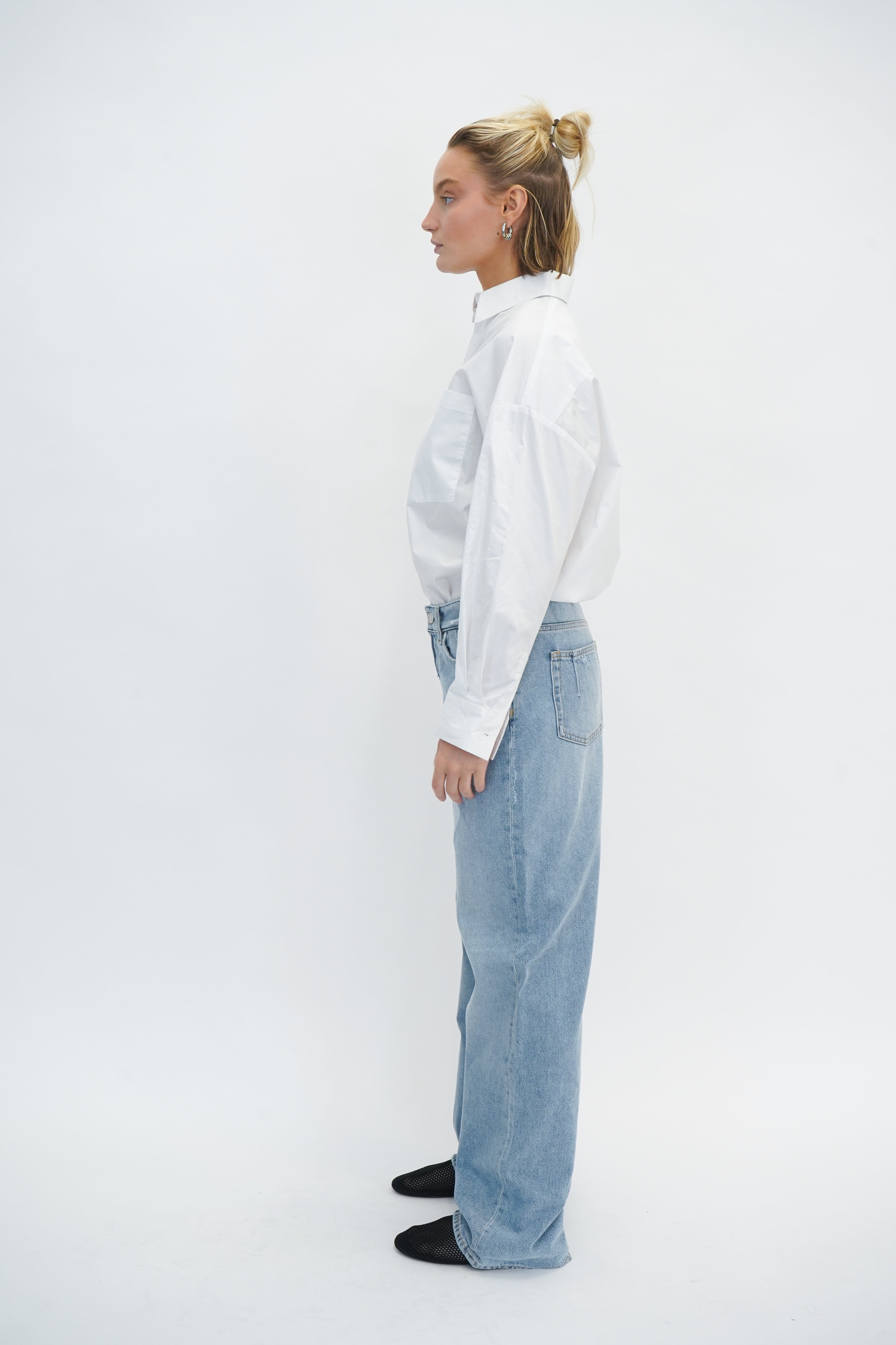 BAGGY LOOSE FIT JEANS IN BLUE WASH JEANS WON HUNDRED