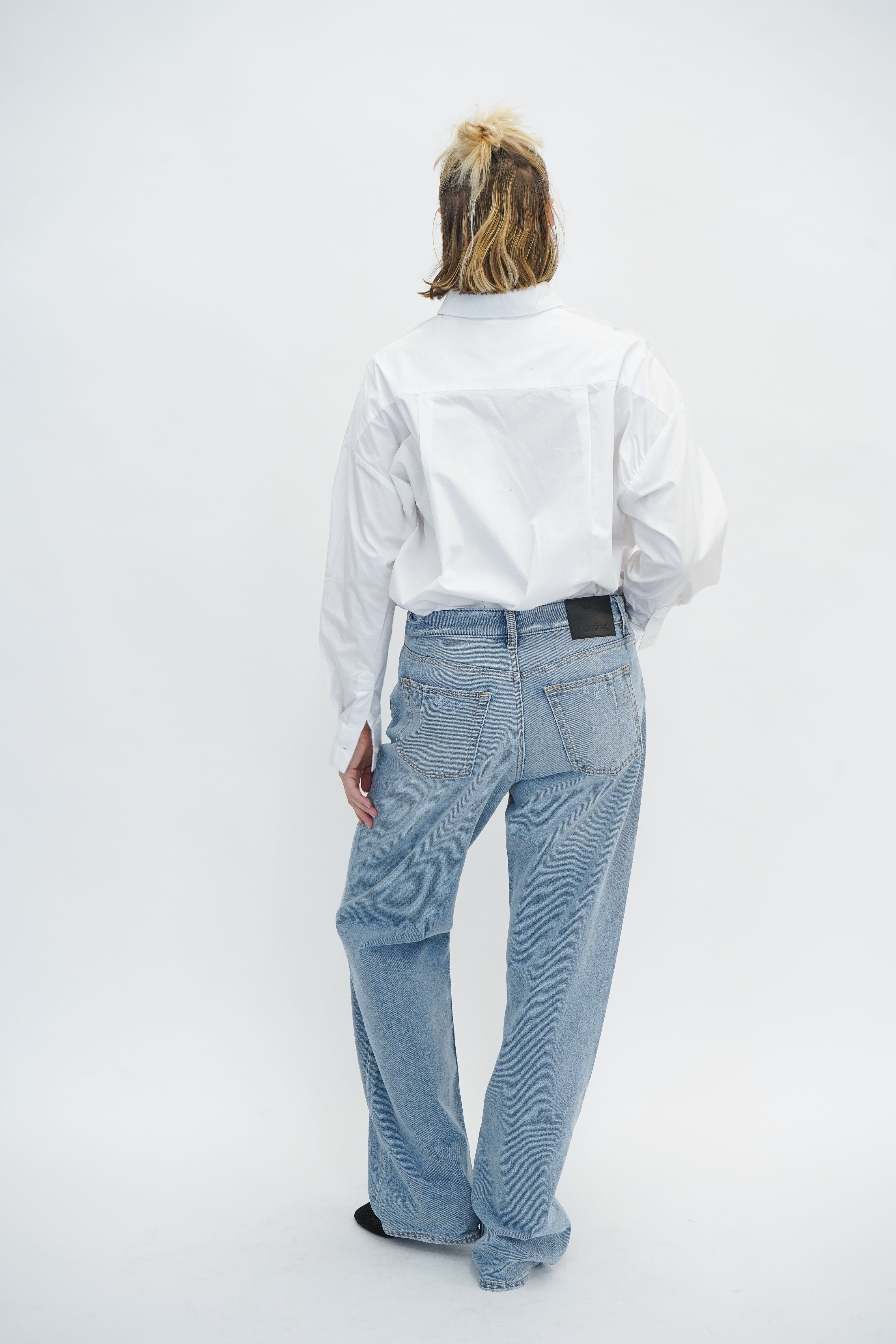 BAGGY LOOSE FIT JEANS IN BLUE WASH JEANS WON HUNDRED