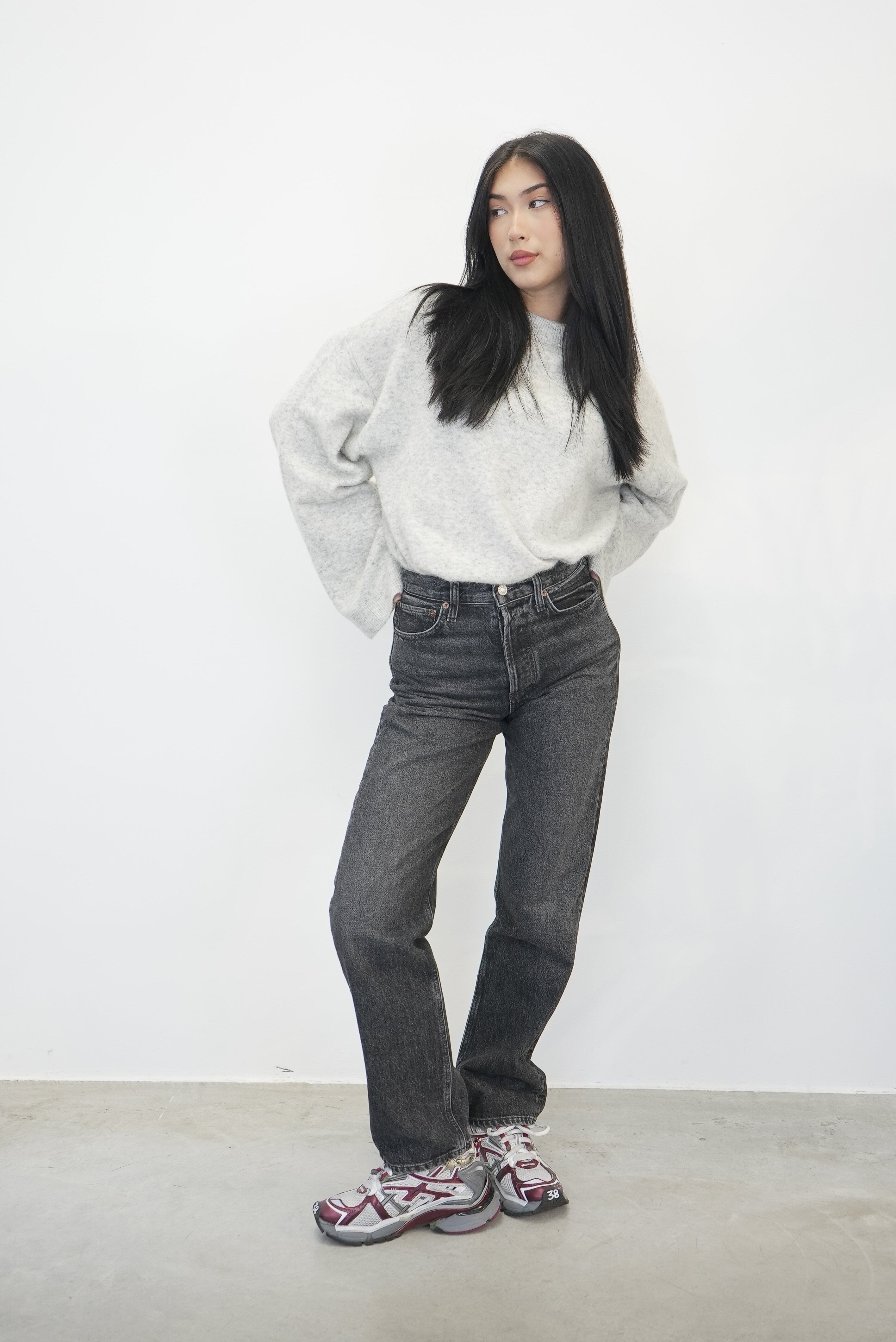 AIDAN THE OVERSIZED KNIT IN GREY KNIT KURE