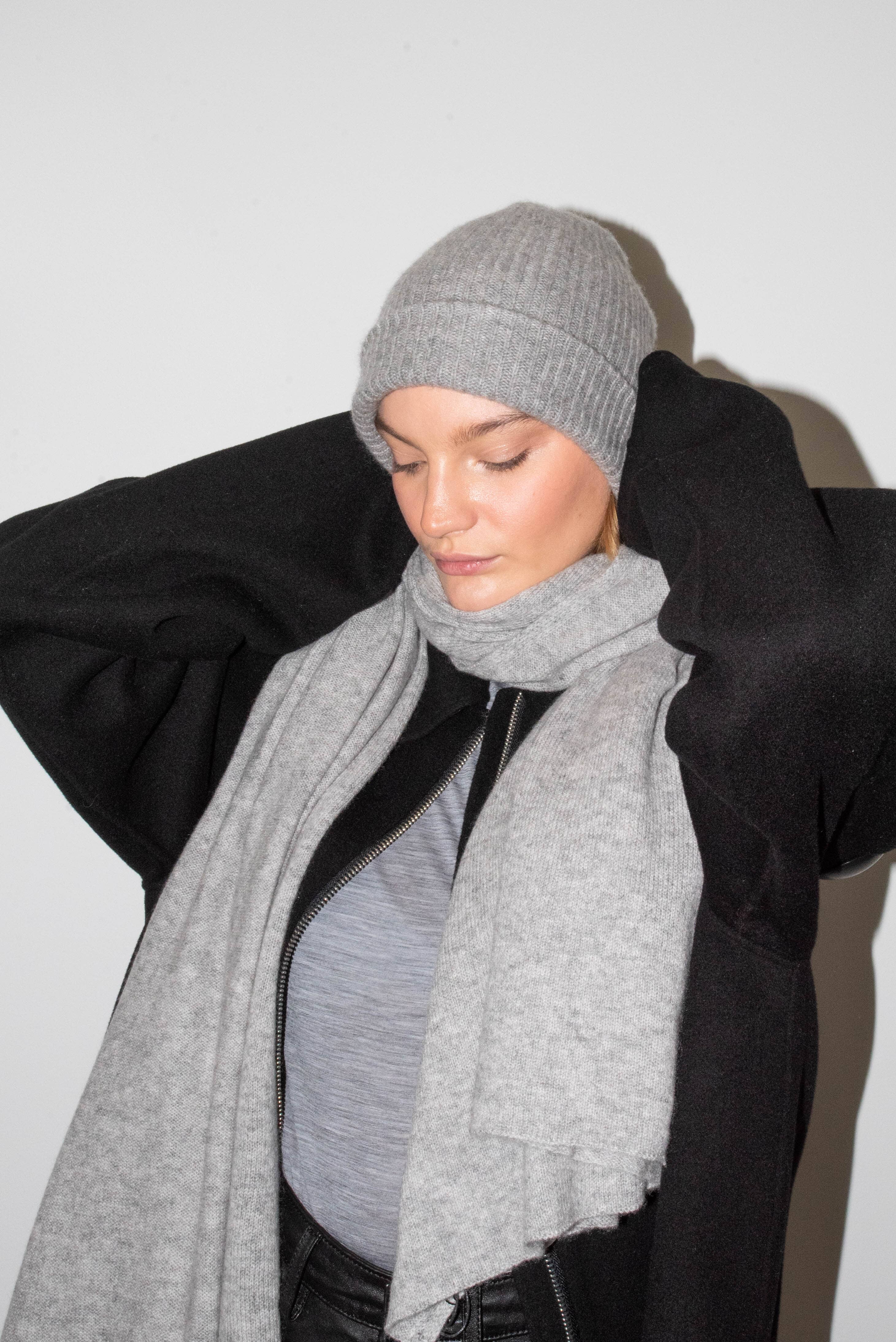 CASHMERE PLUSH RIB BEANIE BEANIE WHITE WARREN