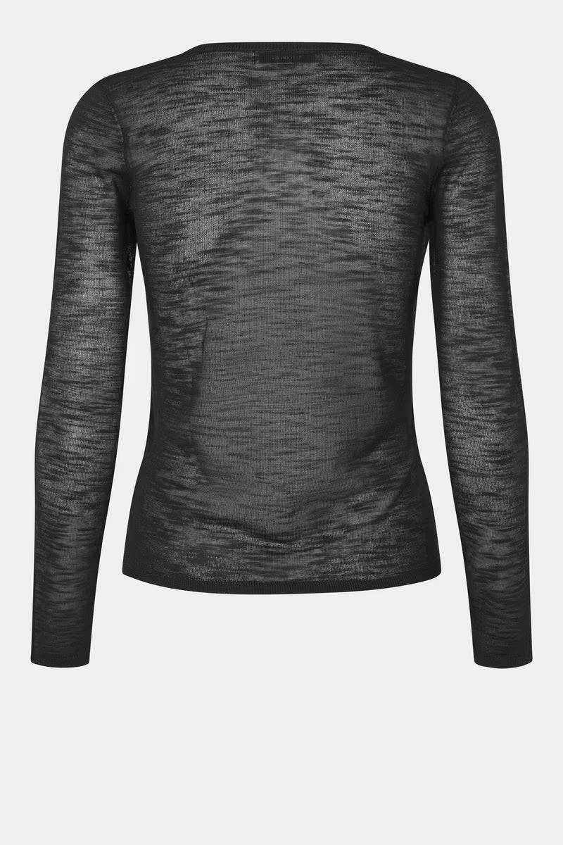 DRAMA KNIT BLOUSE IN BLACK TOP OVAL SQUARE