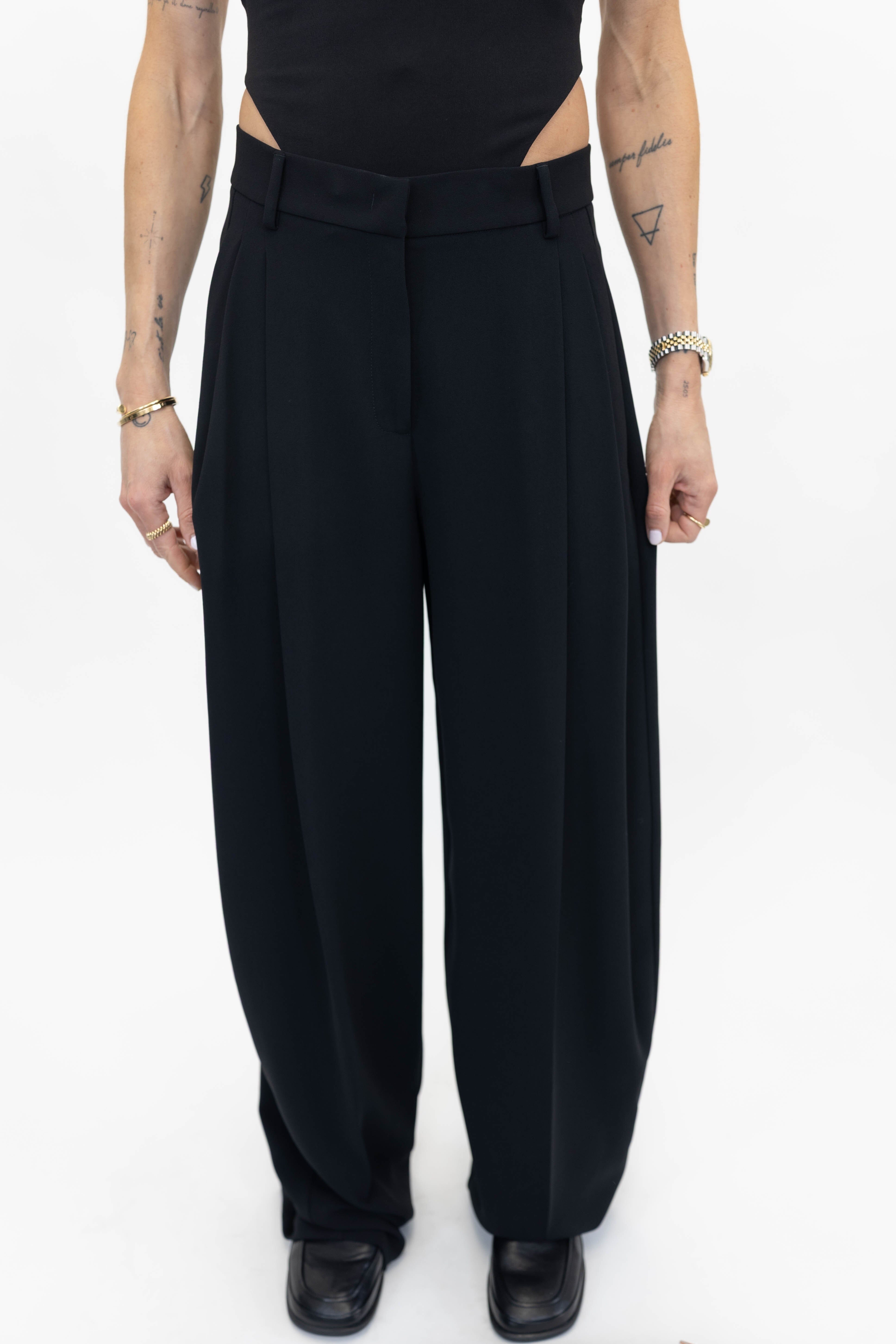 TRACY LOW RISE MAXI PANTS BLACK PANTS THE ANDAMANE