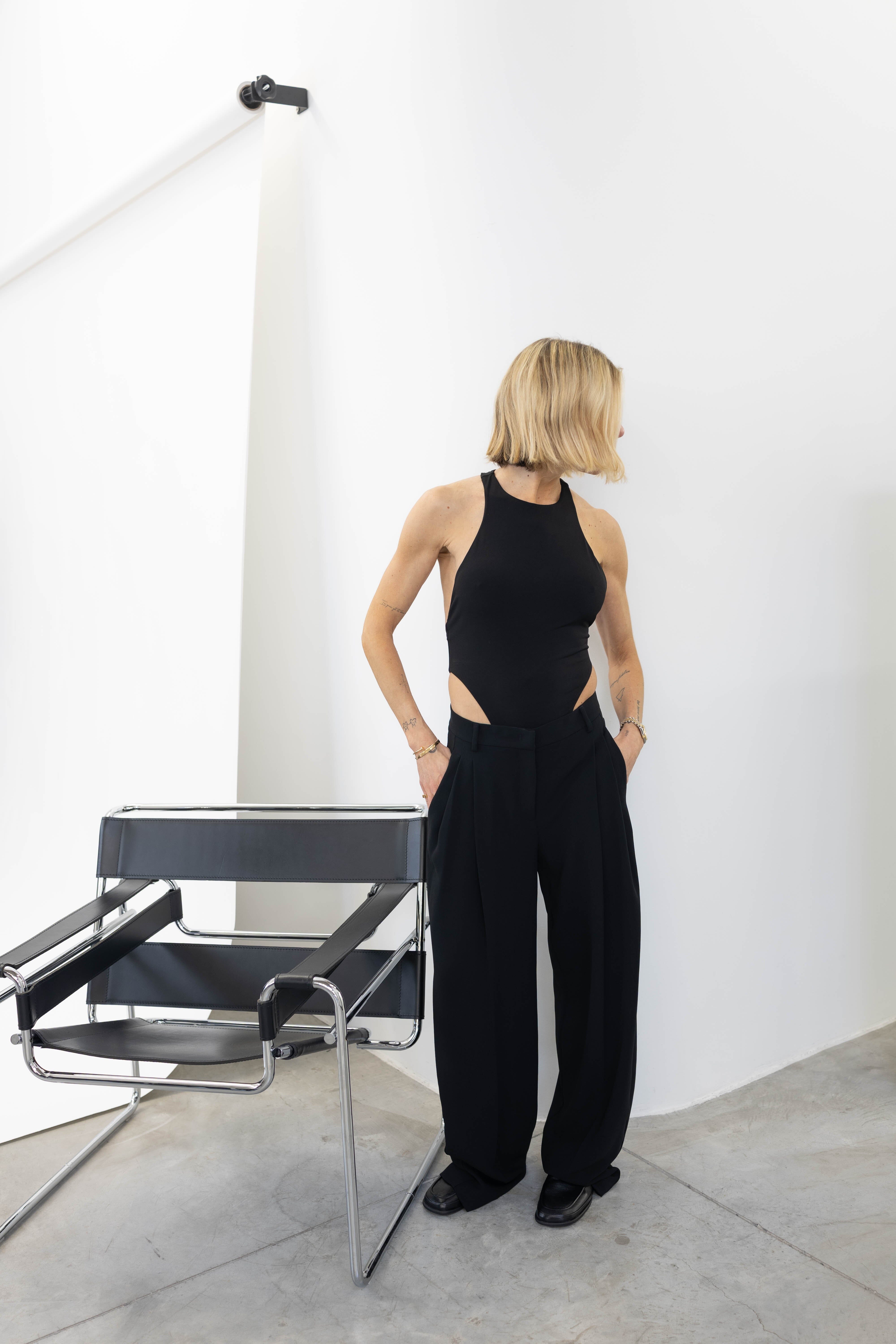 FONDA HALTHER BODYSUIT IN BLACK BODYSUIT THE ANDAMANE