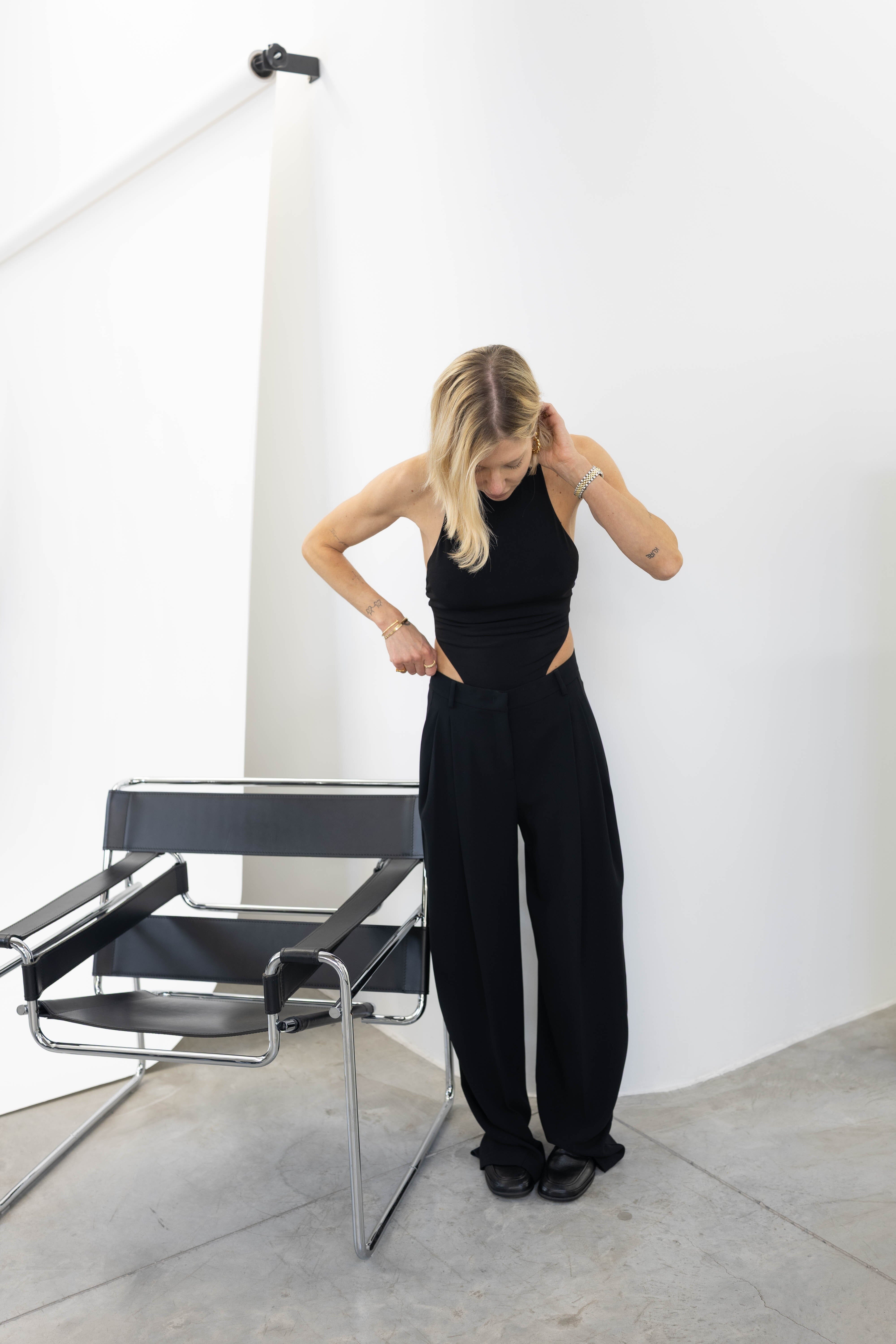 TRACY LOW RISE MAXI PANTS BLACK PANTS THE ANDAMANE