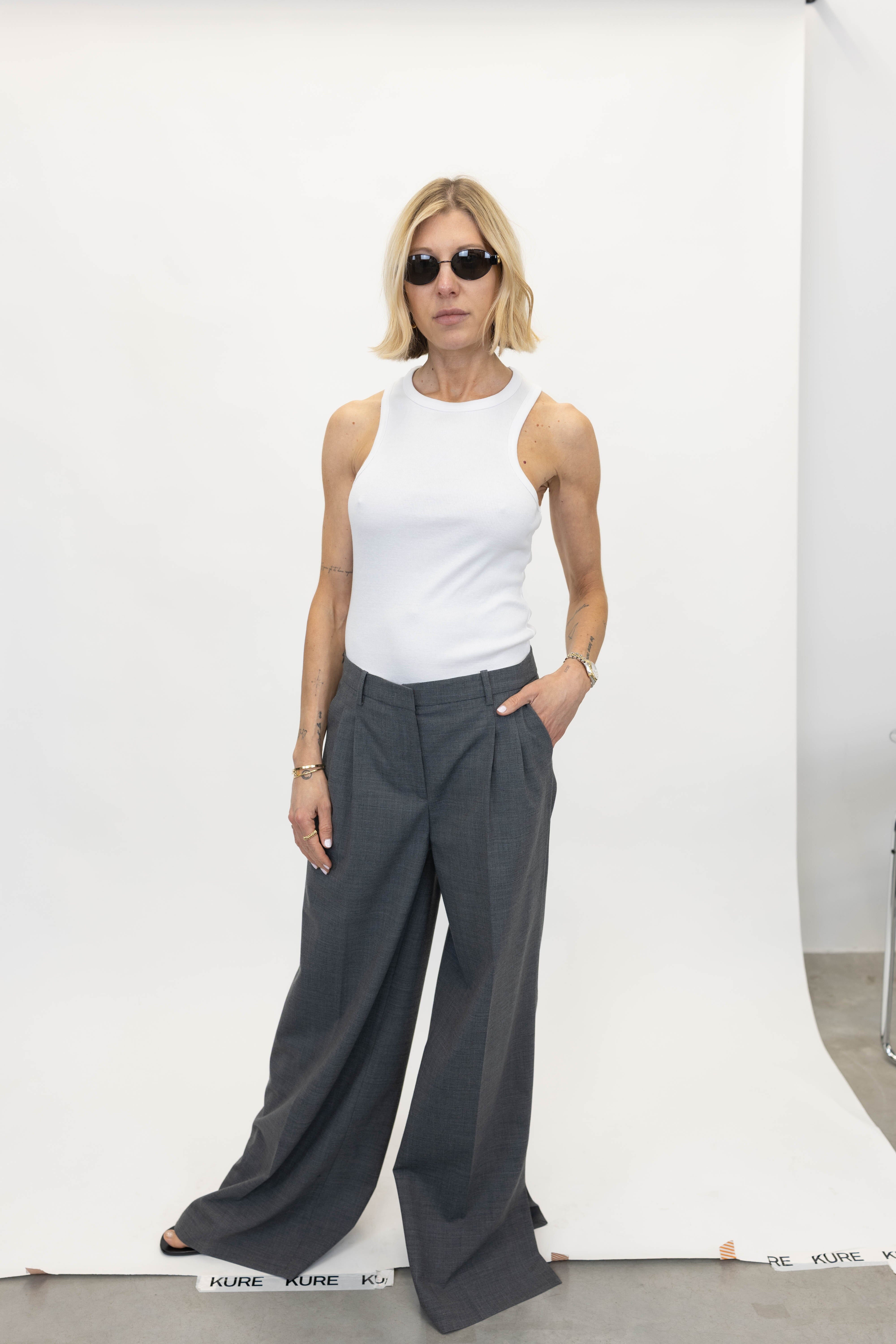 COTTON BLEND RIB TANK TOP TOP ROHE