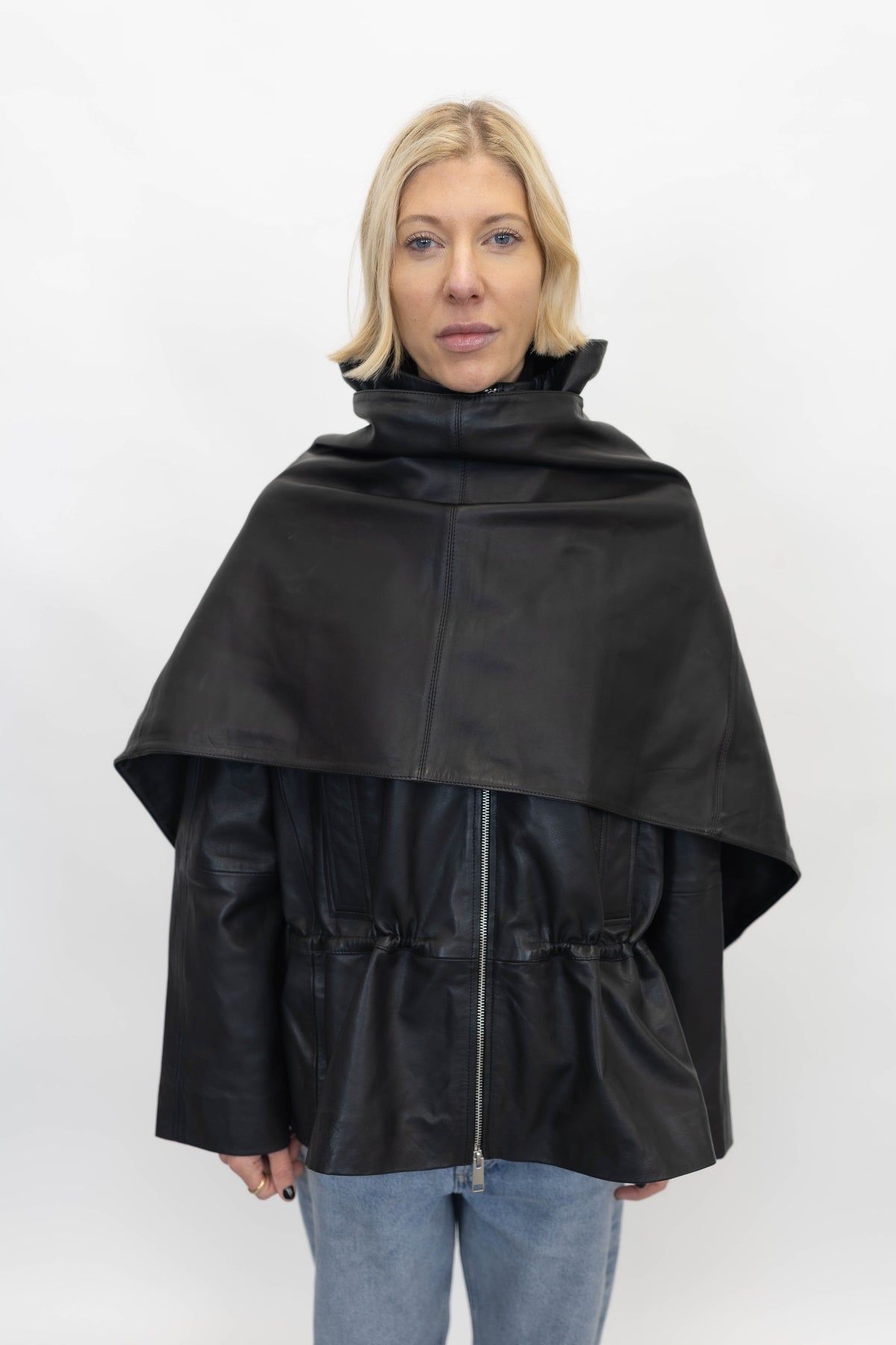 OSCAR LEATHER JACKET IN BLACK JACKET HERSKIND