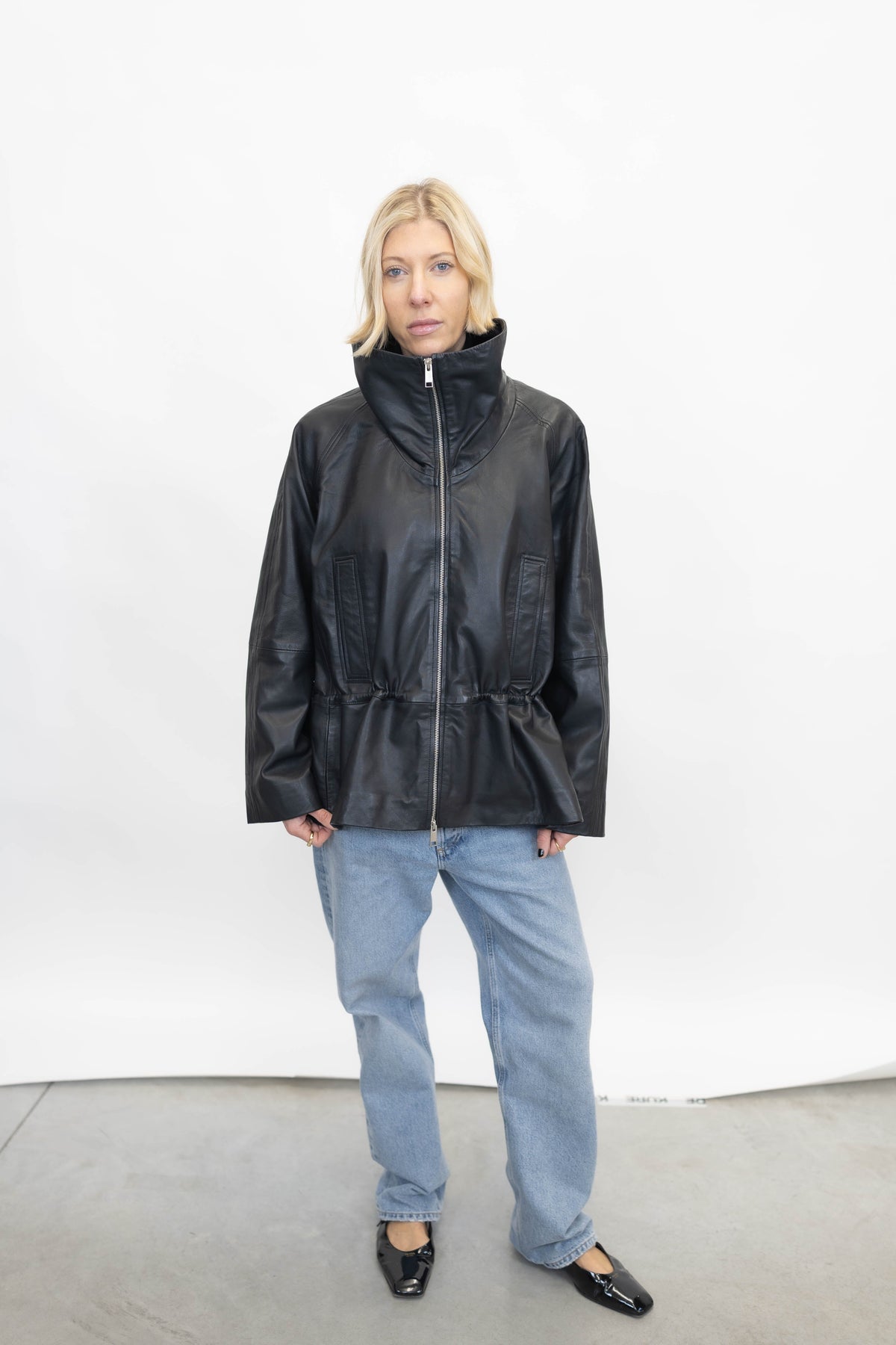 OSCAR LEATHER JACKET IN BLACK JACKET HERSKIND