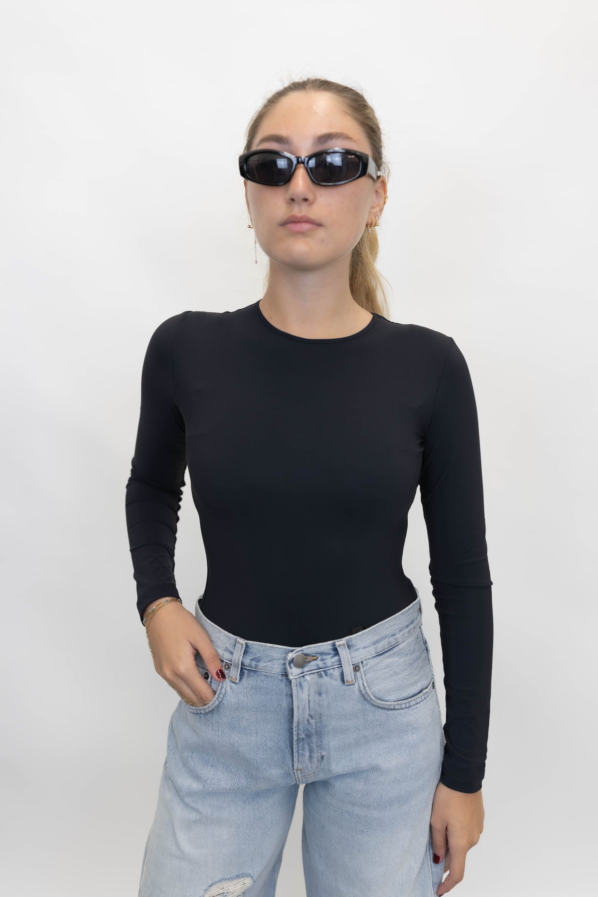 AURA BODYSUIT IN BLACK BODYSUIT AGOLDE