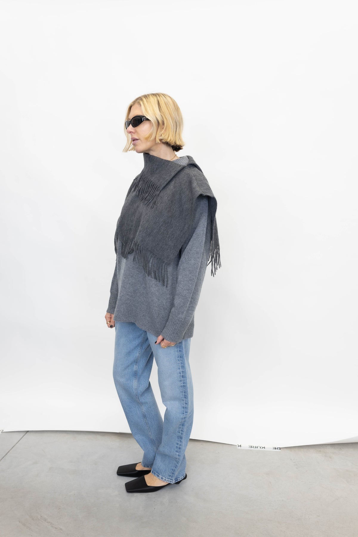 TURTLA SCARF IN GREY SCARF BY MALENE BIRGER