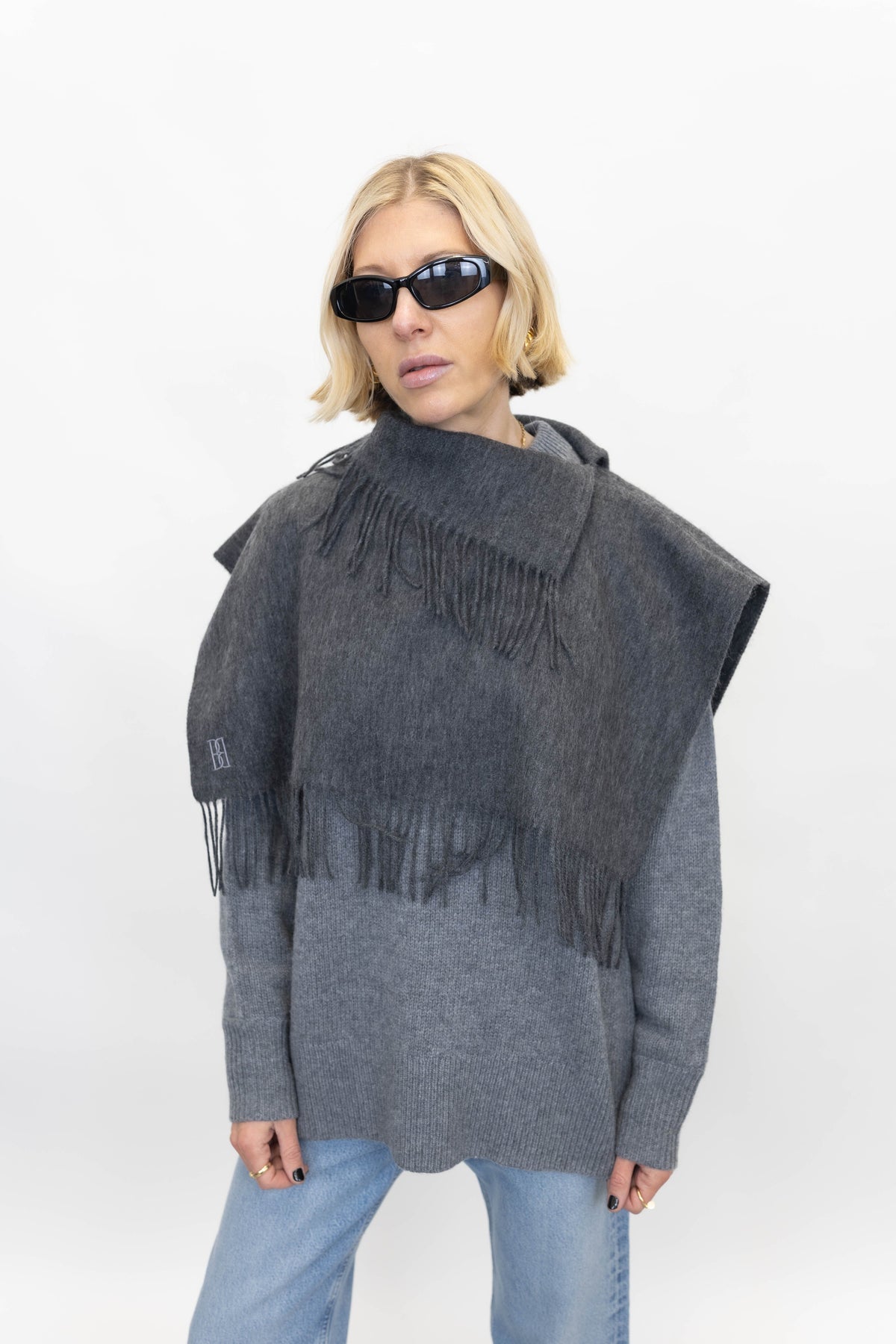 TURTLA SCARF IN GREY SCARF BY MALENE BIRGER