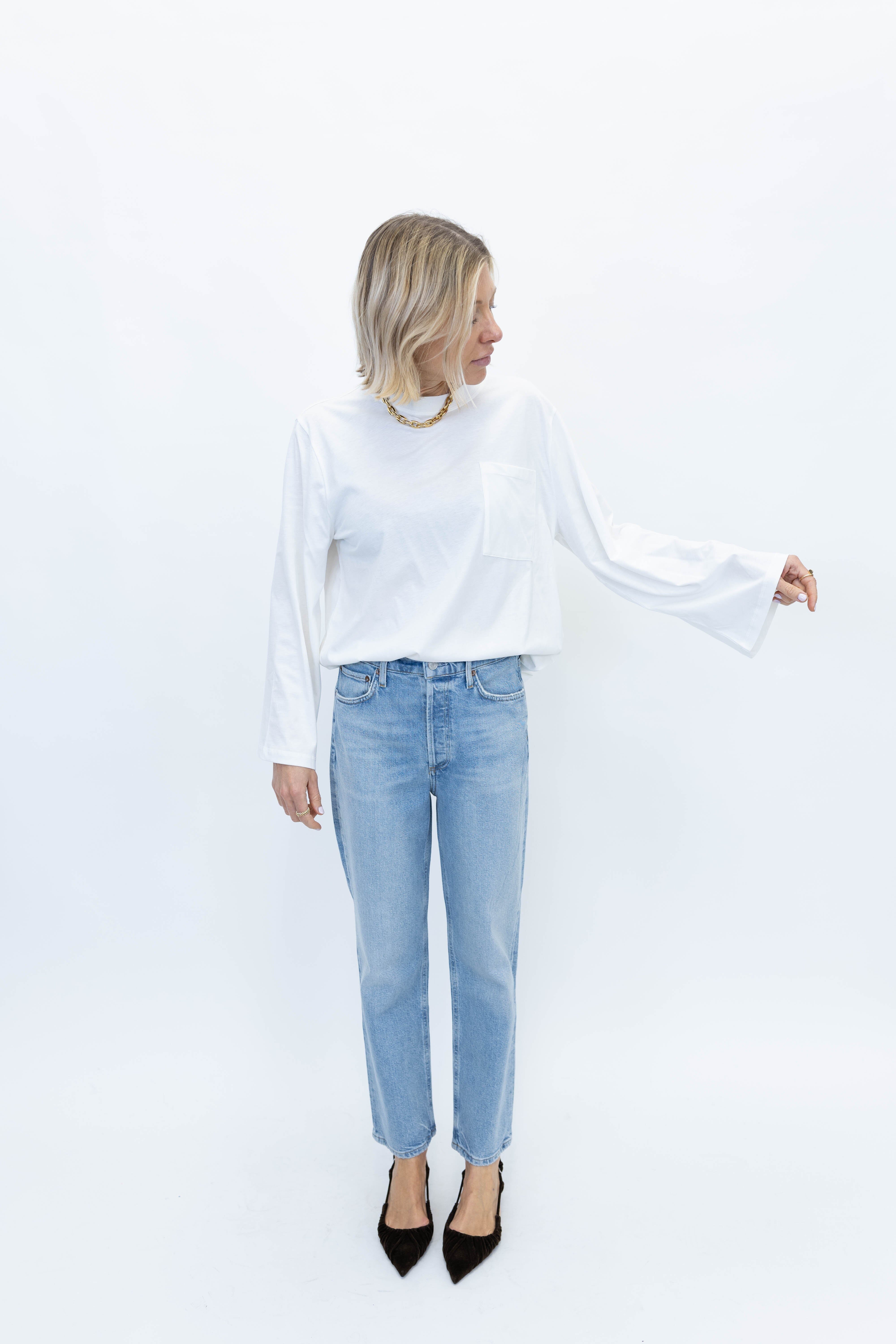 FAYEH LONG SLEEVES IN SOFT WHITE T-SHIRT BY MALENE BIRGER