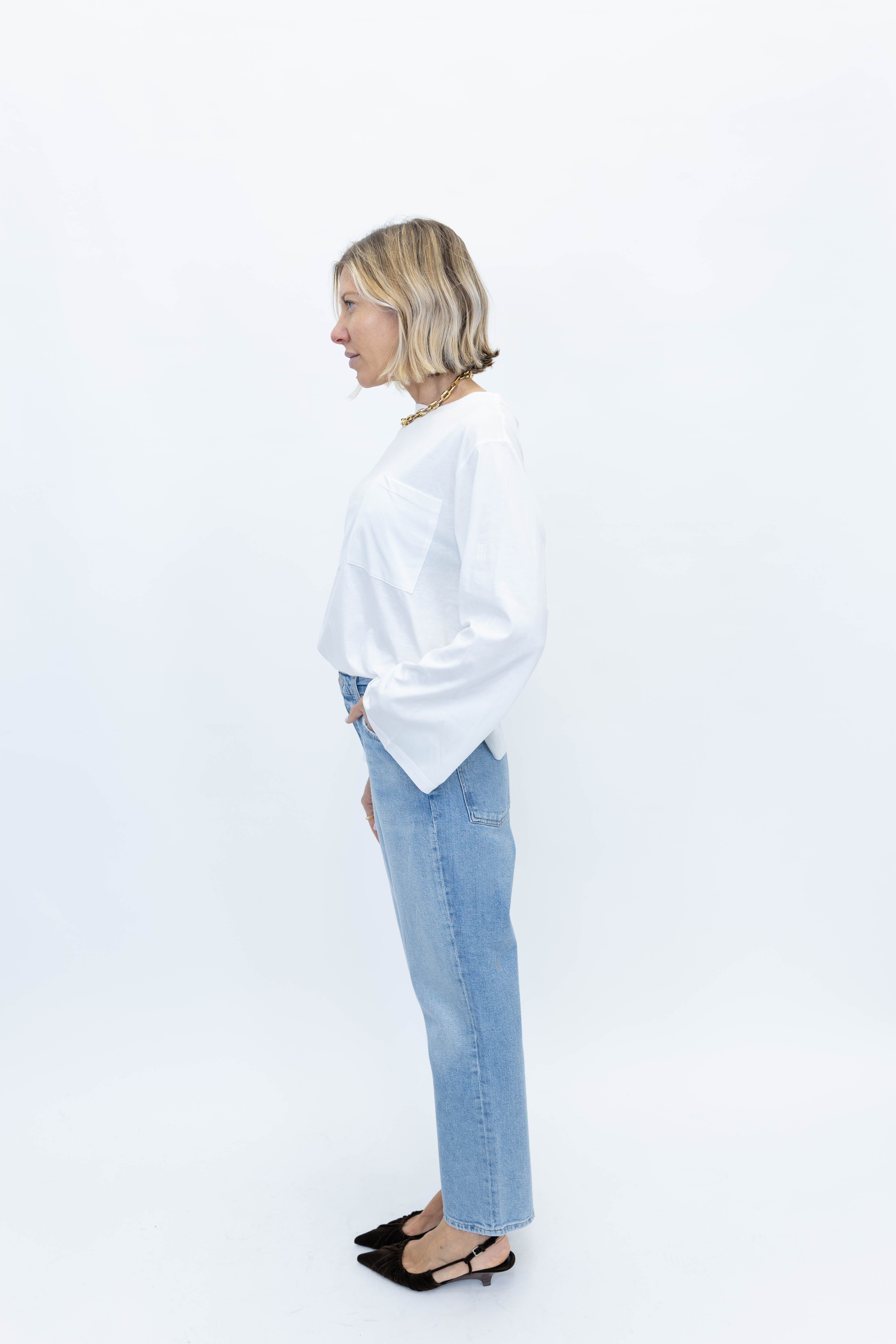 FAYEH LONG SLEEVES IN SOFT WHITE T-SHIRT BY MALENE BIRGER