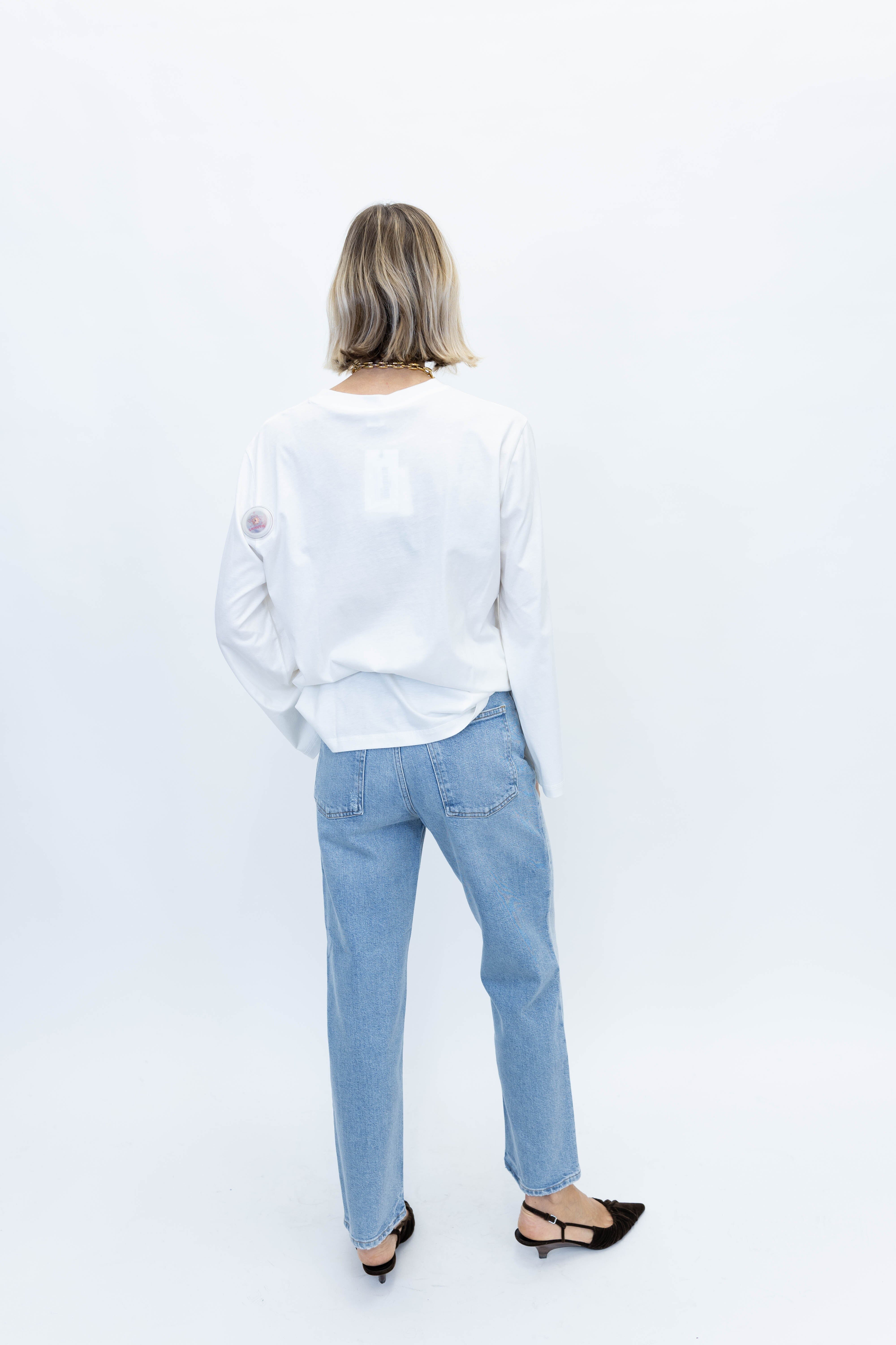 FAYEH LONG SLEEVES IN SOFT WHITE T-SHIRT BY MALENE BIRGER