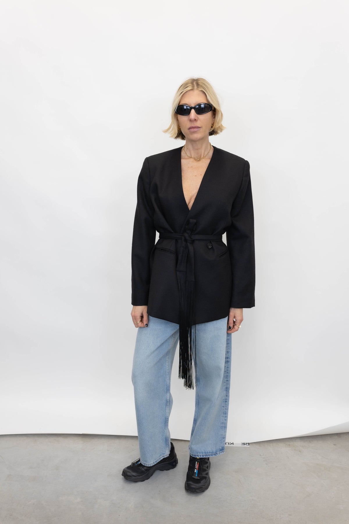 EMMA BLAZER WITH FRINGED SCARF BLAZER BY MALENE BIRGER