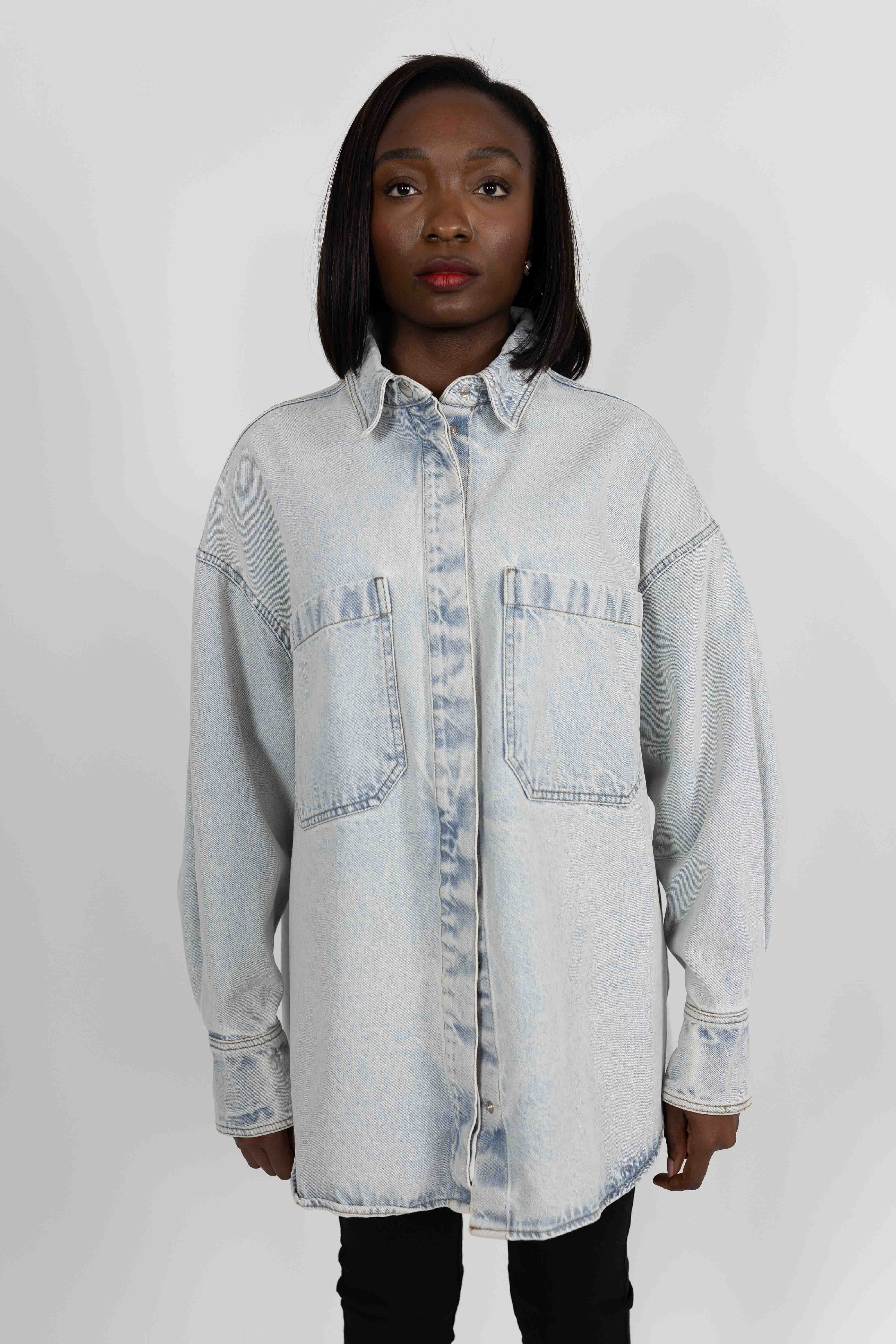 DACE OVERSIZED DENIM SHIRT SHIRT KURE