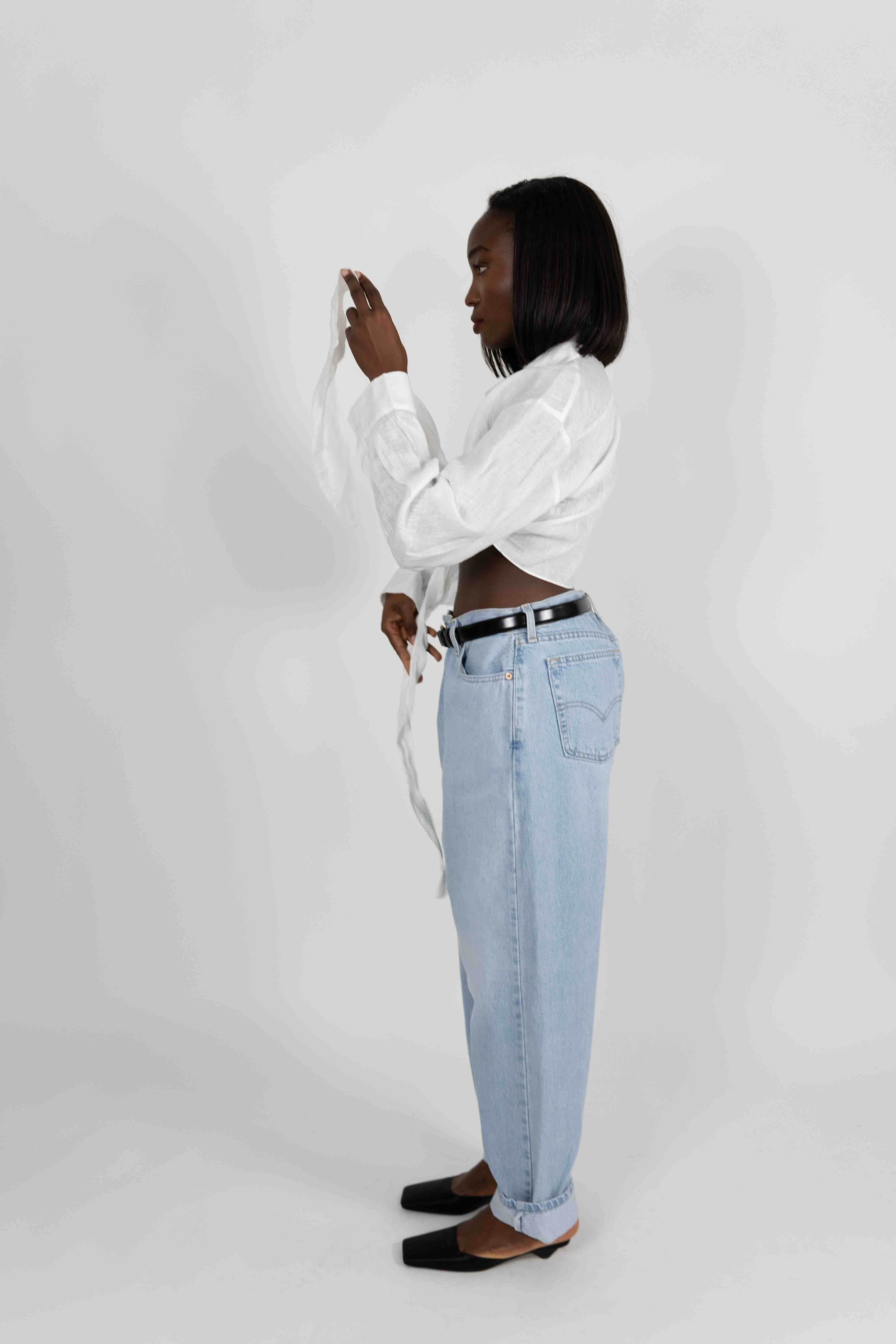 SOVO WRAP LINEN SHIRT SHIRT KURE