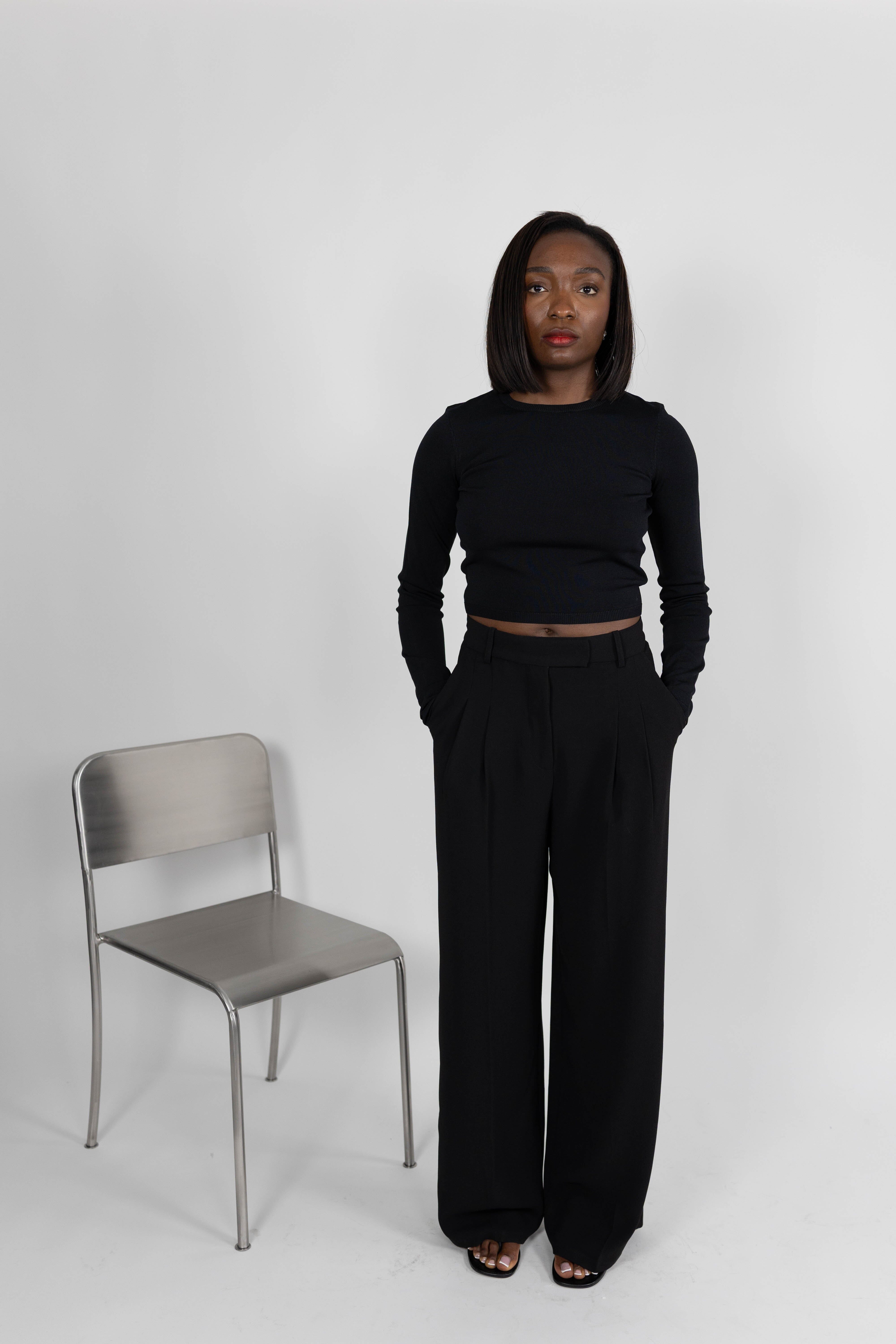 LEONIE CROPPED LIGHT KNIT BLOUSE KURE