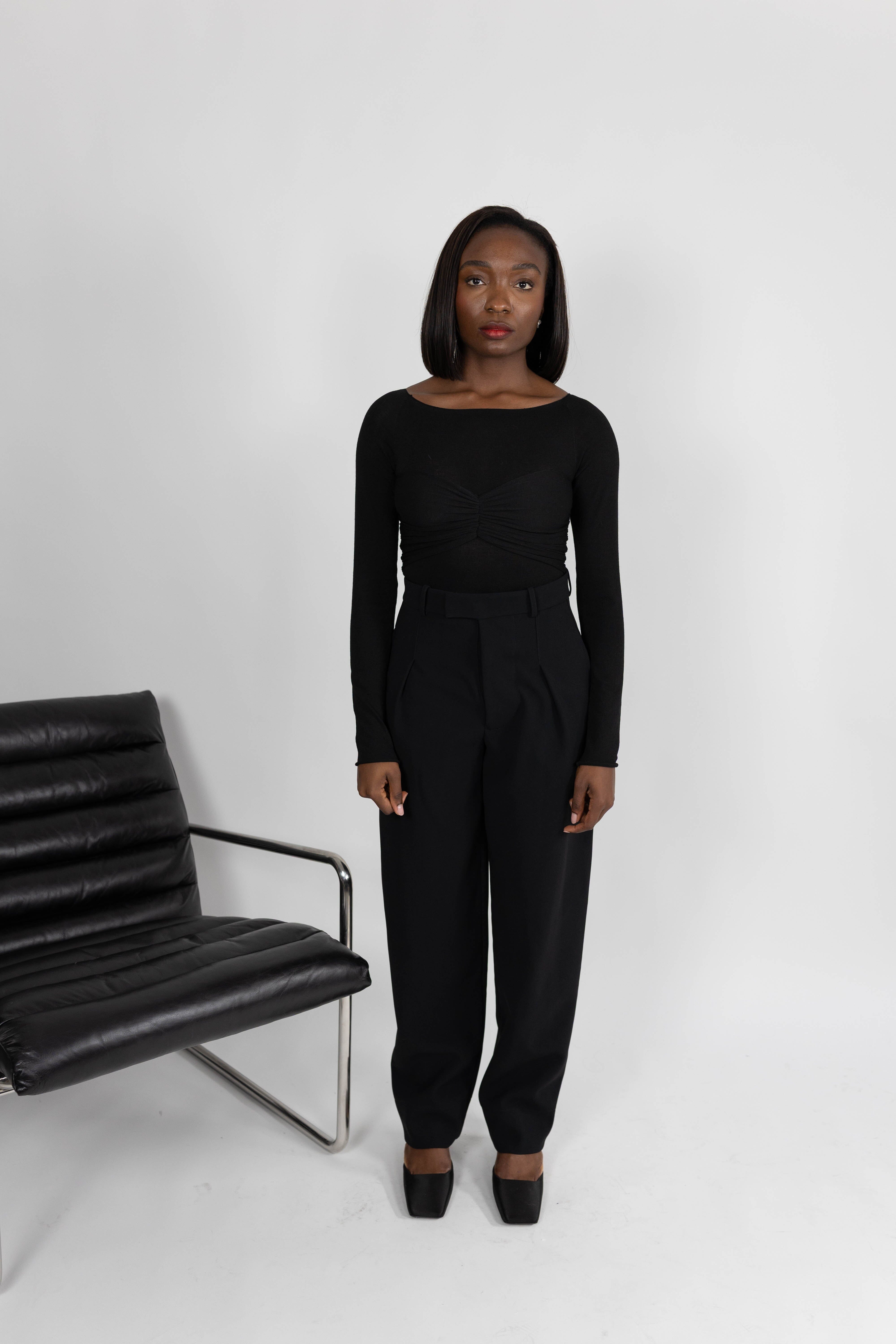 KANDICE TOP KNIT IN BLACK KNIT KURE