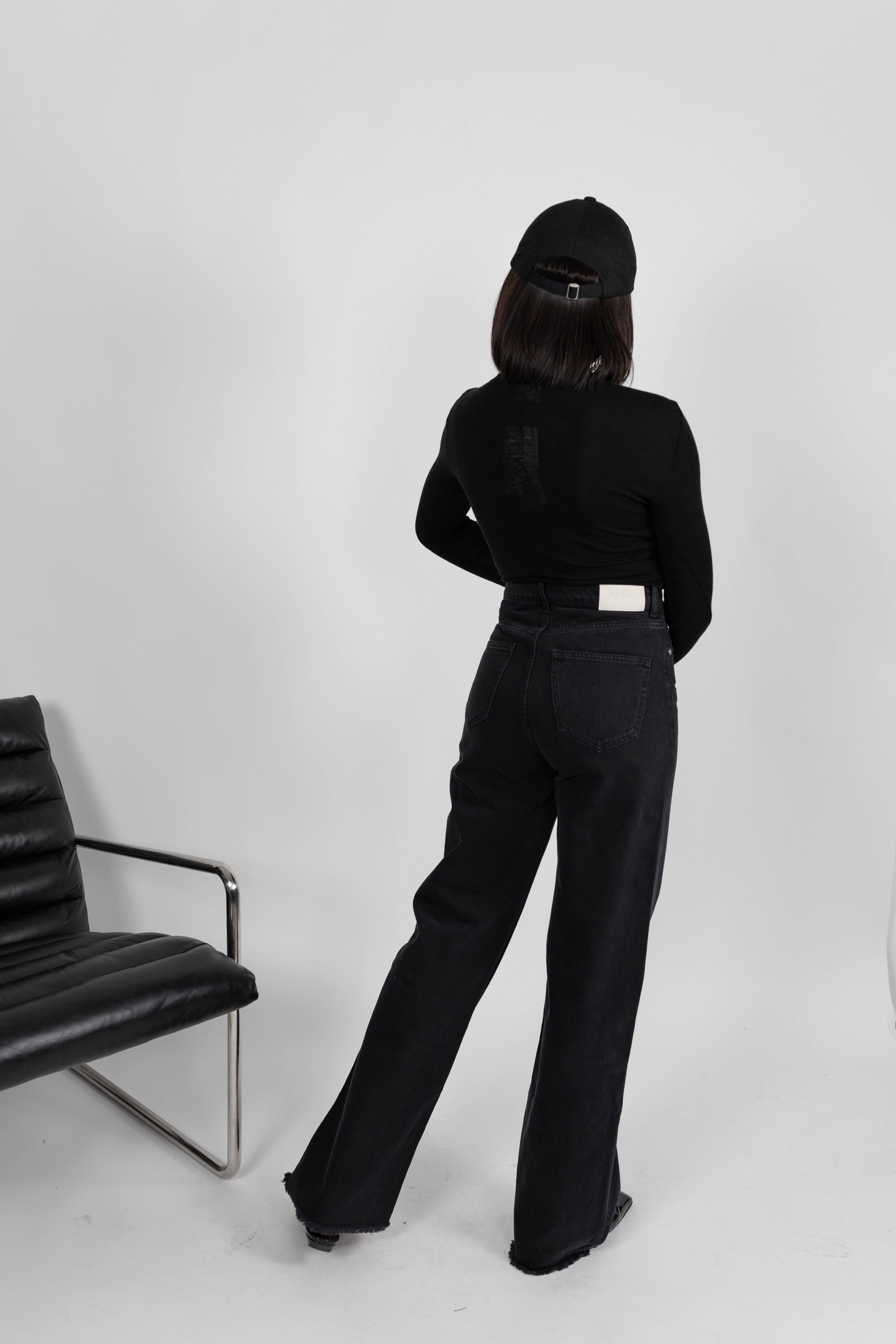 JAINE LOOSE STRAIGHT JEANS IN FADED BLACK JEANS KURE