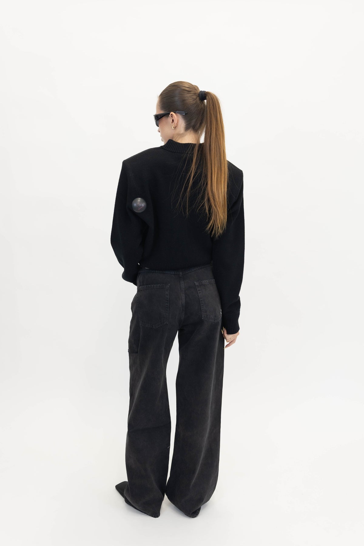 ICON DENIM POPPY SLIT WIDE LEG JEANS IN BLACK JEANS ICON DENIM
