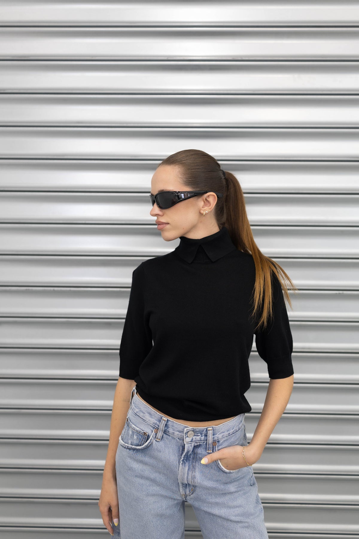 PERRY KNIT BLOUSE IN BLACK KNIT HERSKIND