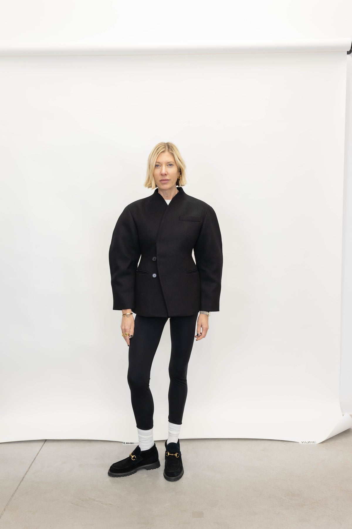 ELENA THE WAVE CURVED JACKET IN BLACK JACKET LA PISCINE