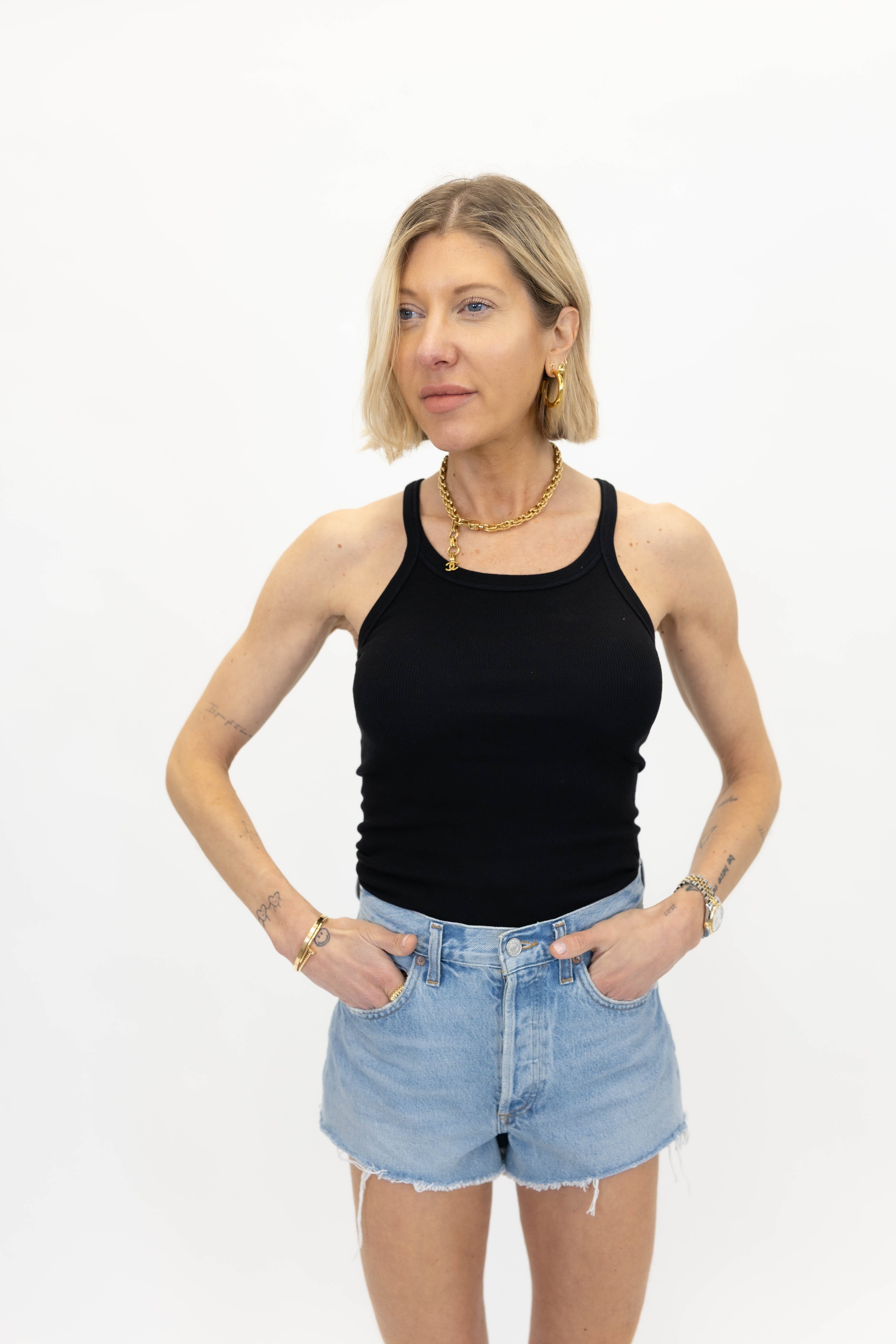 PALISSO TOP IN BLACK TOP IRO