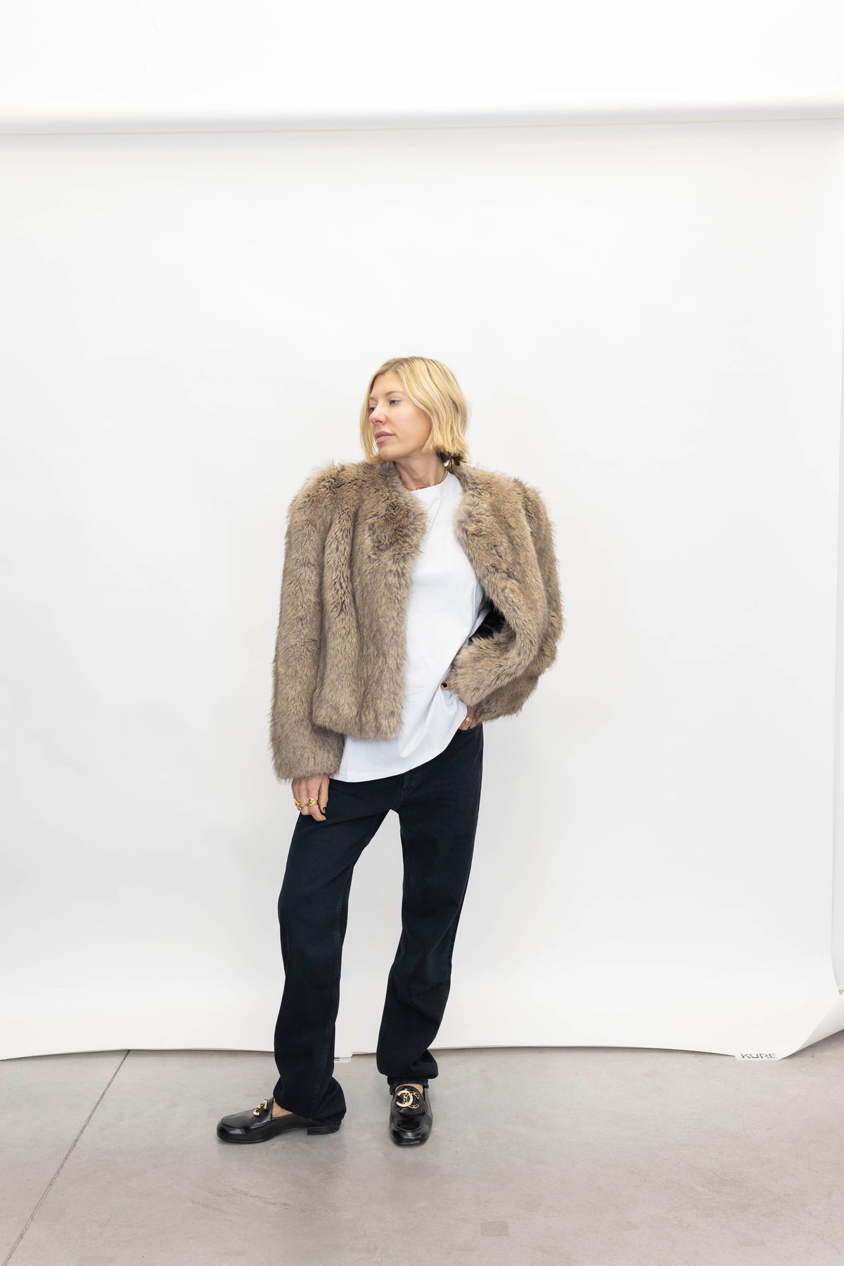 SADIE CROPPED JACKET IN NATURAL JACKET STAND STUDIO