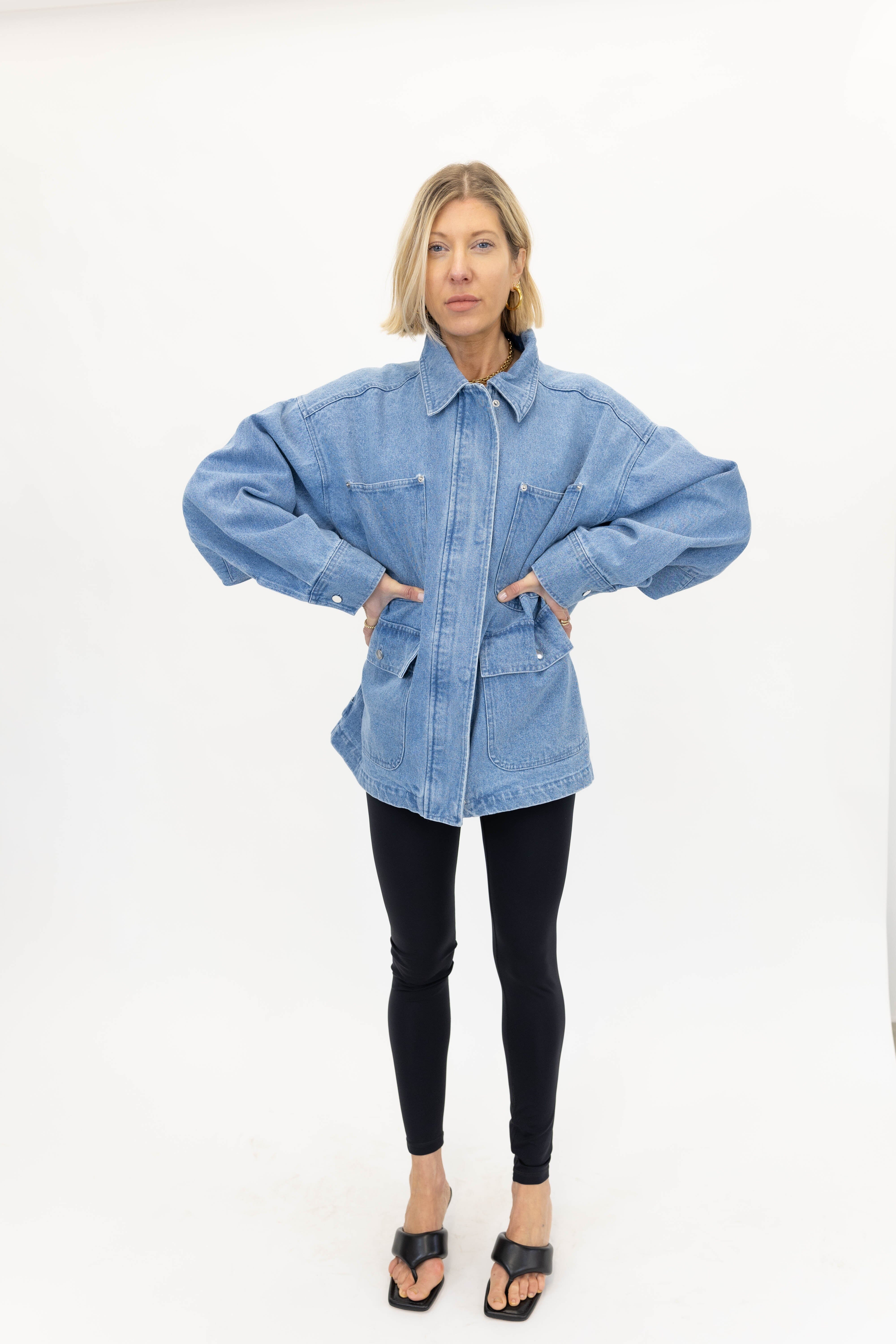 MERCER DENIM JACKET IN BLUE VINTAGE JACKET ONE&OTHER