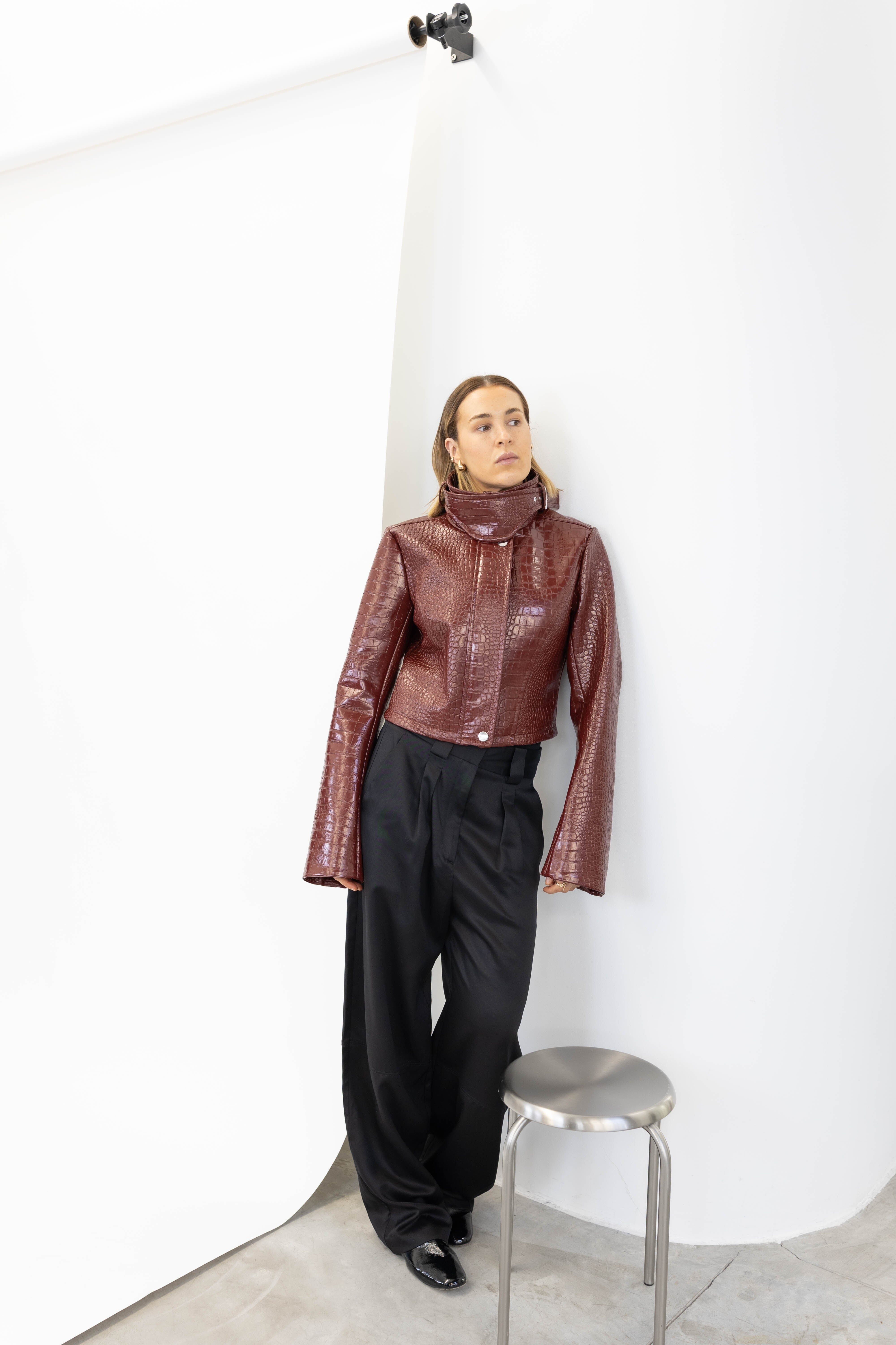 SULTANO LEATHER JACKET IN DARK RED JACKET MAXMARA
