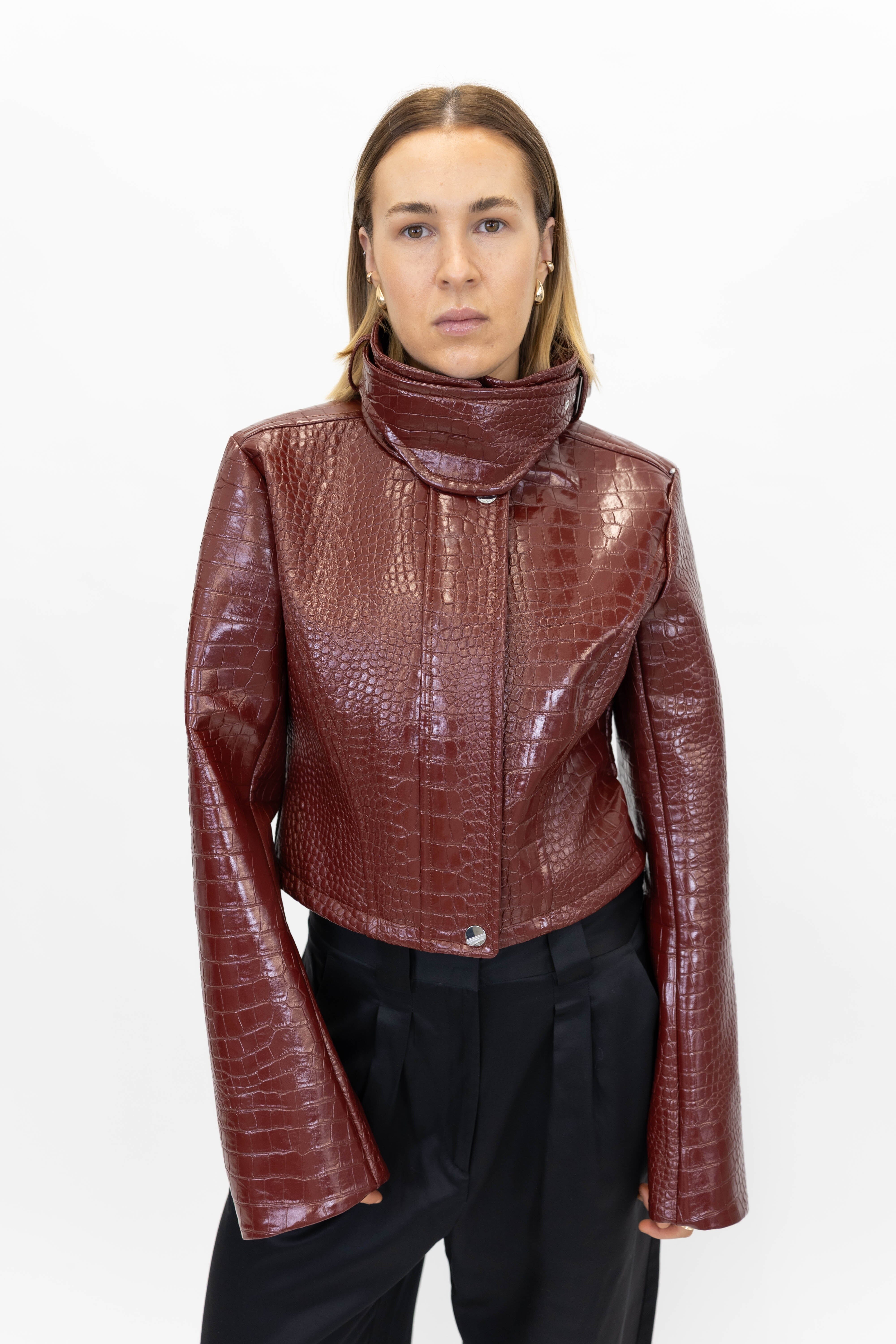 SULTANO LEATHER JACKET IN DARK RED JACKET MAXMARA