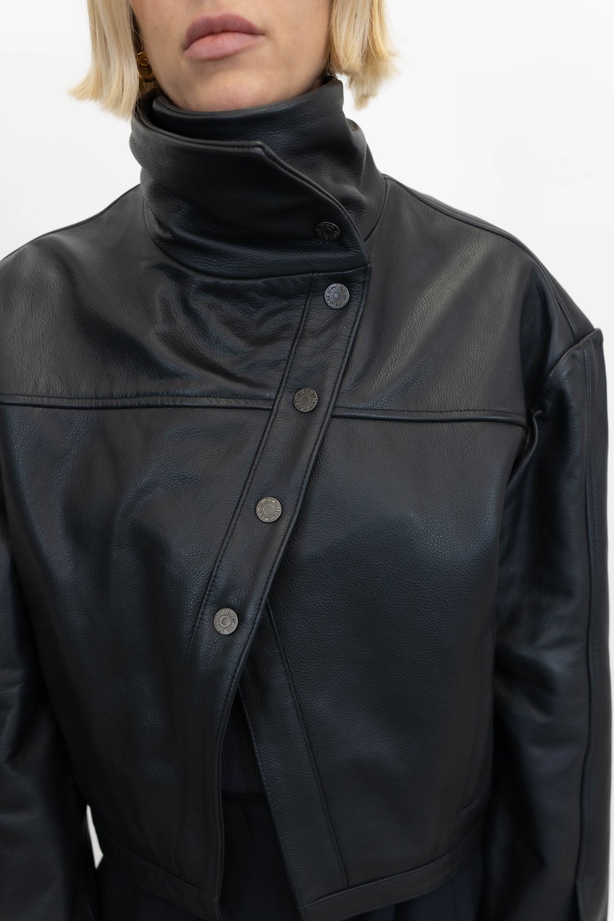 KAIA LEATHER JACKET IN BLACK JACKET WON HUNDRED