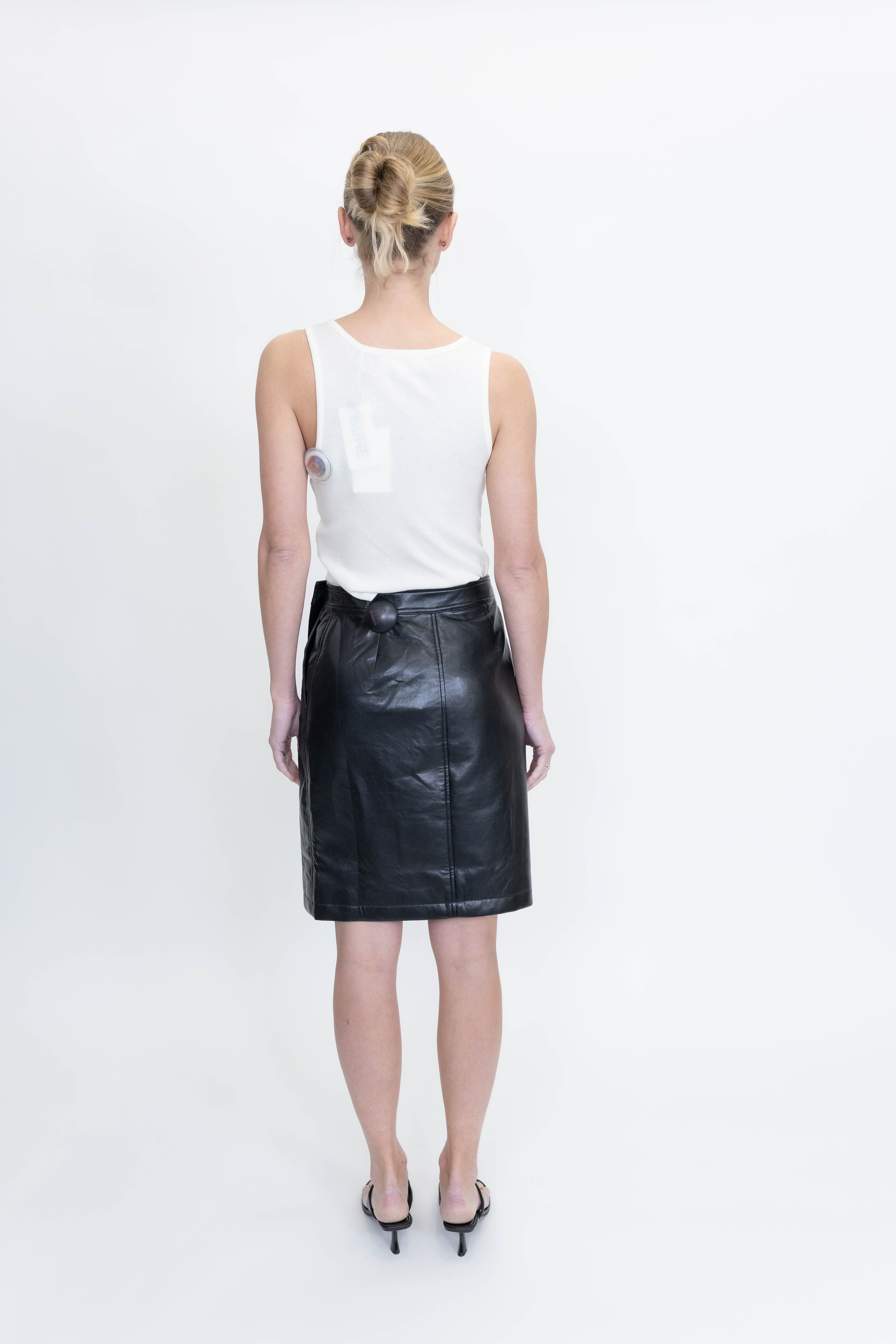 ALANIS LEATHER SKIRT IN BLACK SKIRT ANINE BING