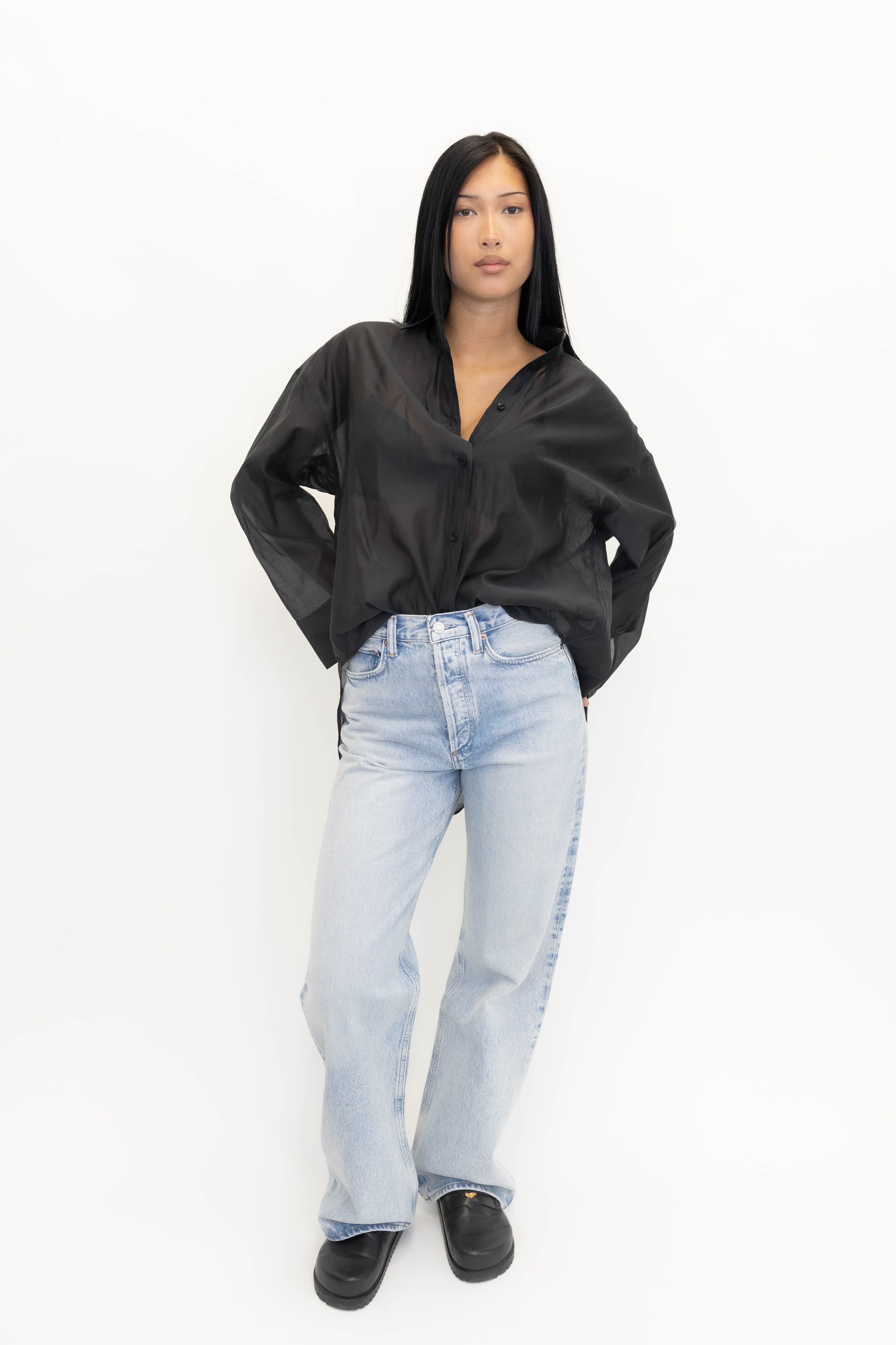 DERRIS ORGANZA SHIRT IN BLACK SHIRT BY MALENE BIRGER