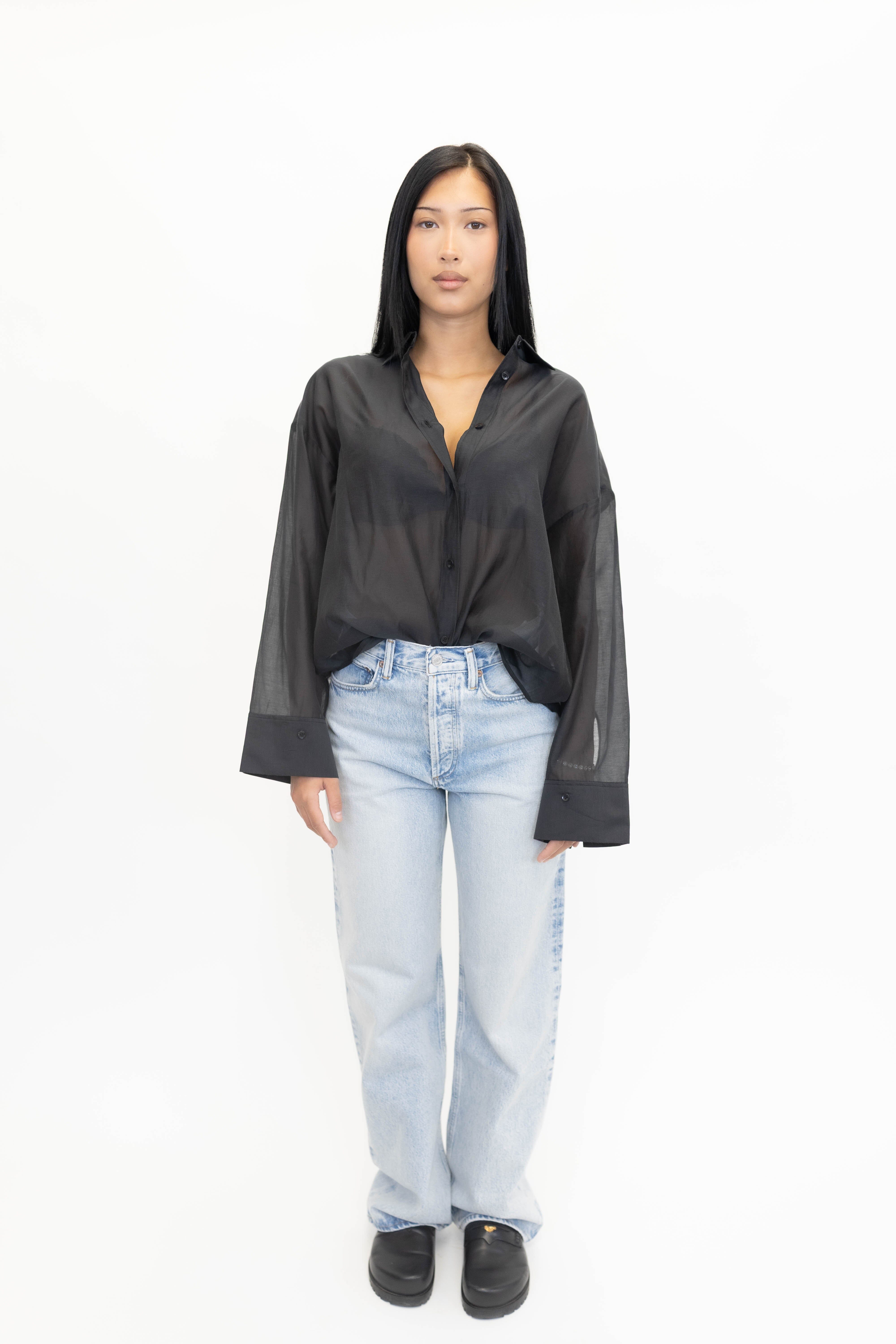 DERRIS ORGANZA SHIRT IN BLACK SHIRT BY MALENE BIRGER