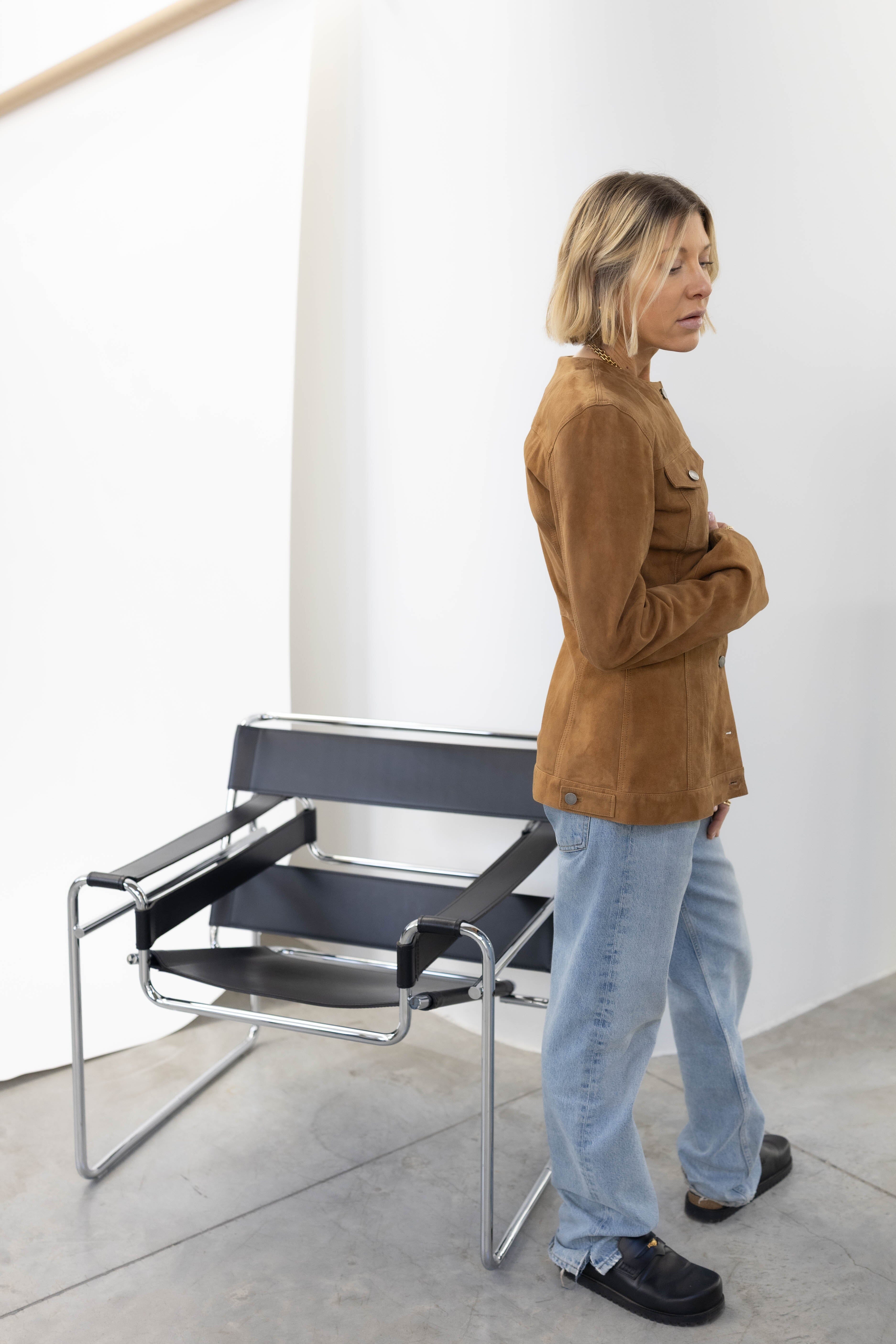 TEMPLE SUEDE JACKET IN CHOCOLATE JACKET HAIKURE