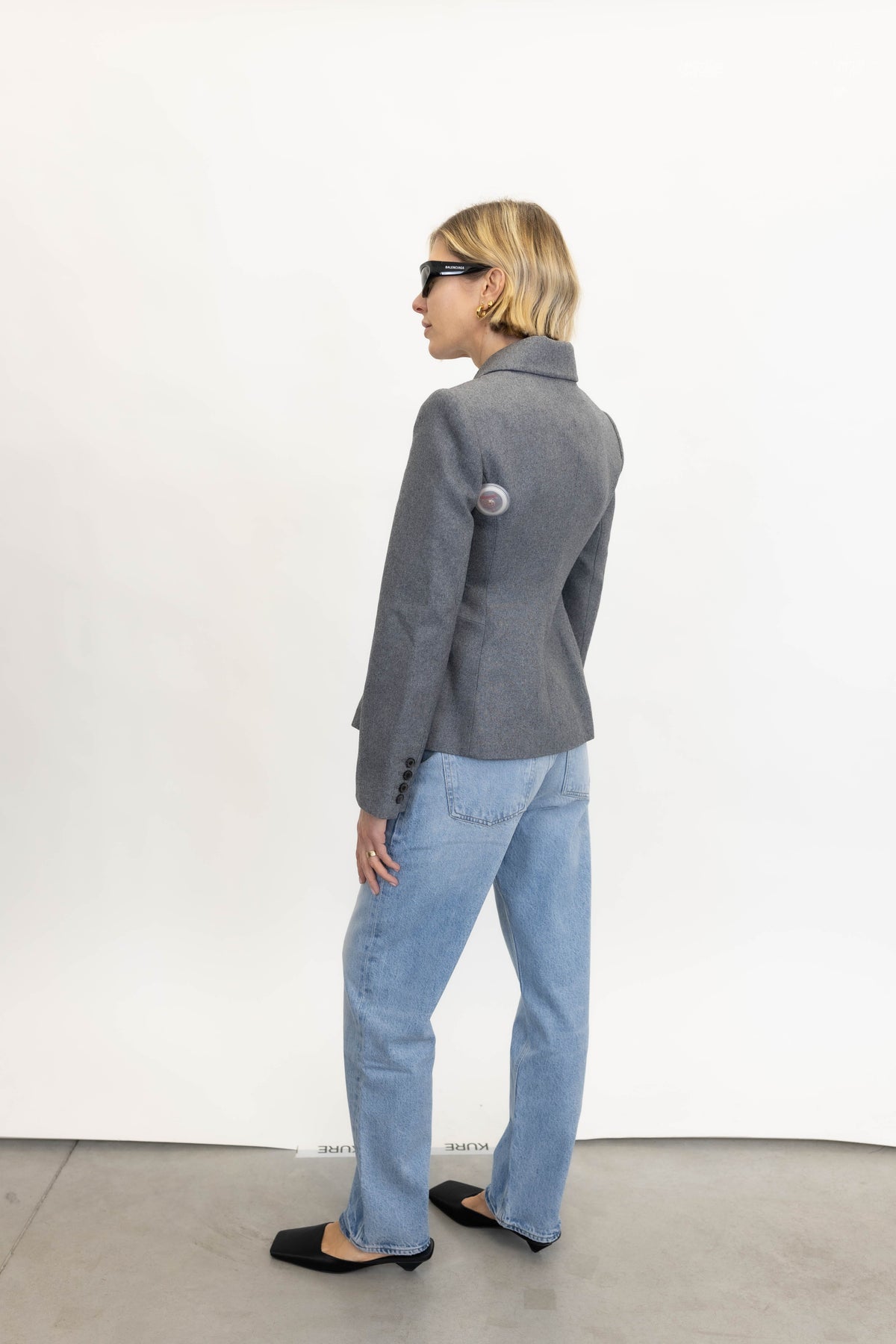 FITTED WOOL JACKET IN GREY BLAZER LA PISCINE