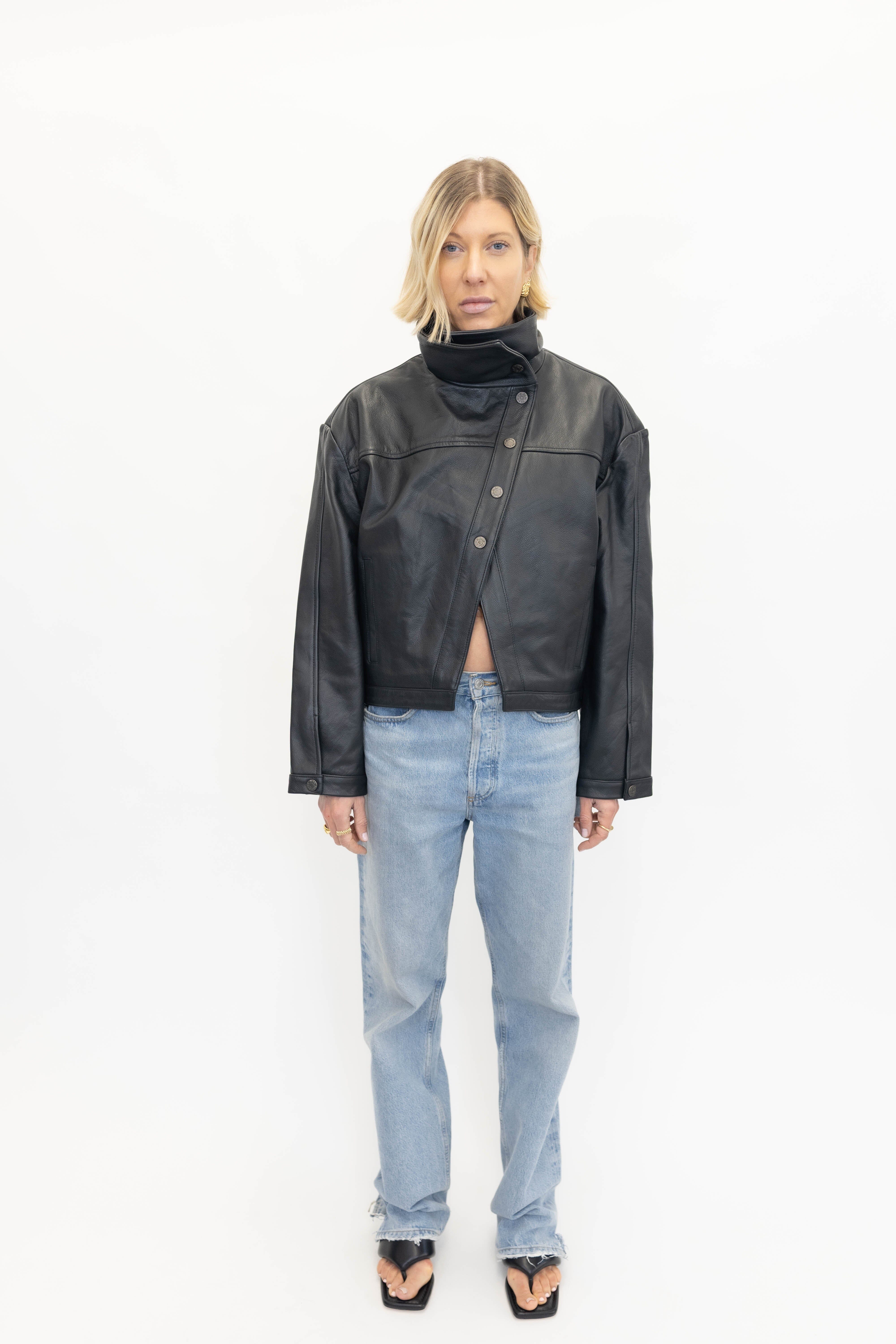 KAIA LEATHER JACKET IN BLACK JACKET WON HUNDRED