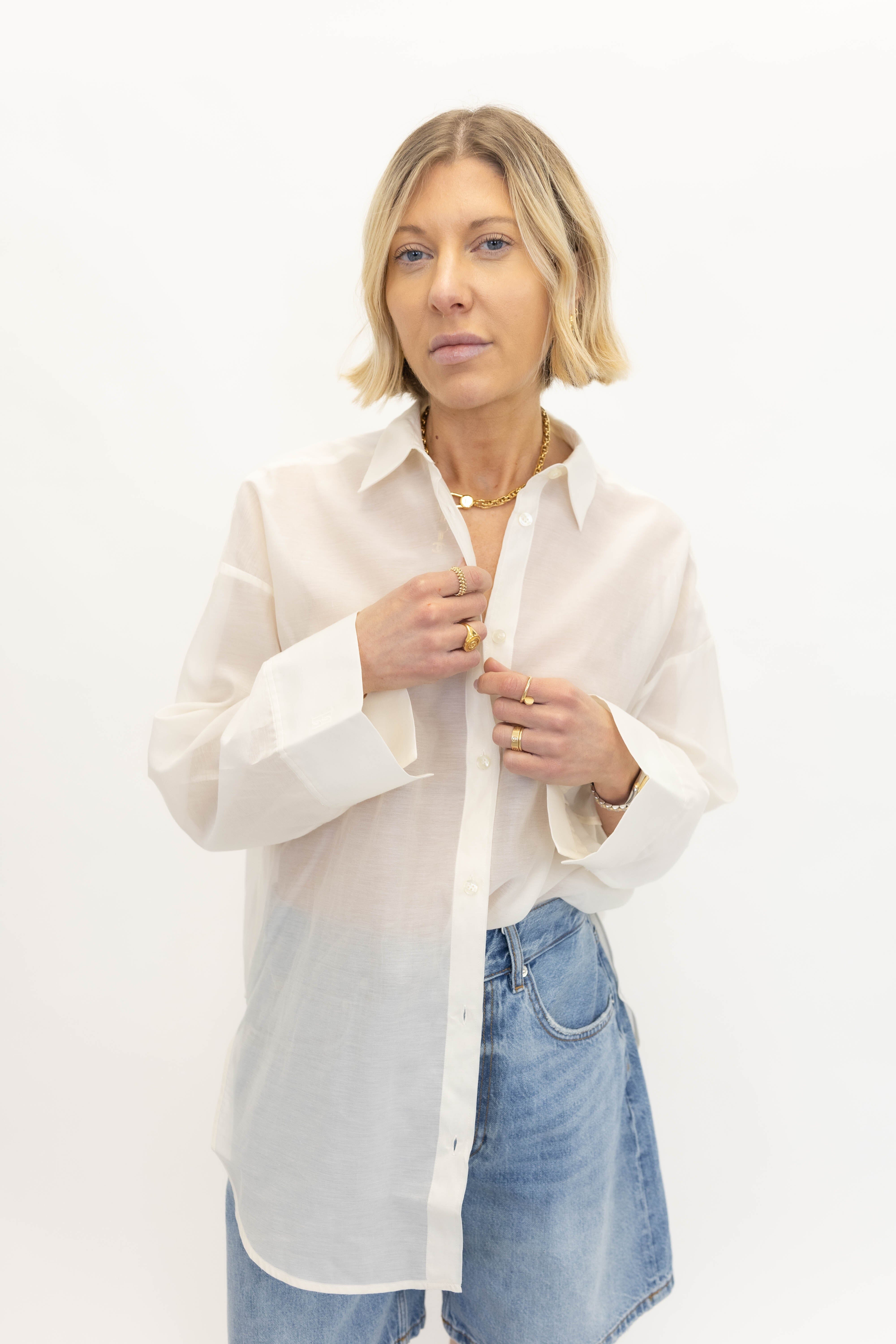 DERRIS ORGANZA SHIRT IN SOFT WHITE SHIRT MALENE BIRGER