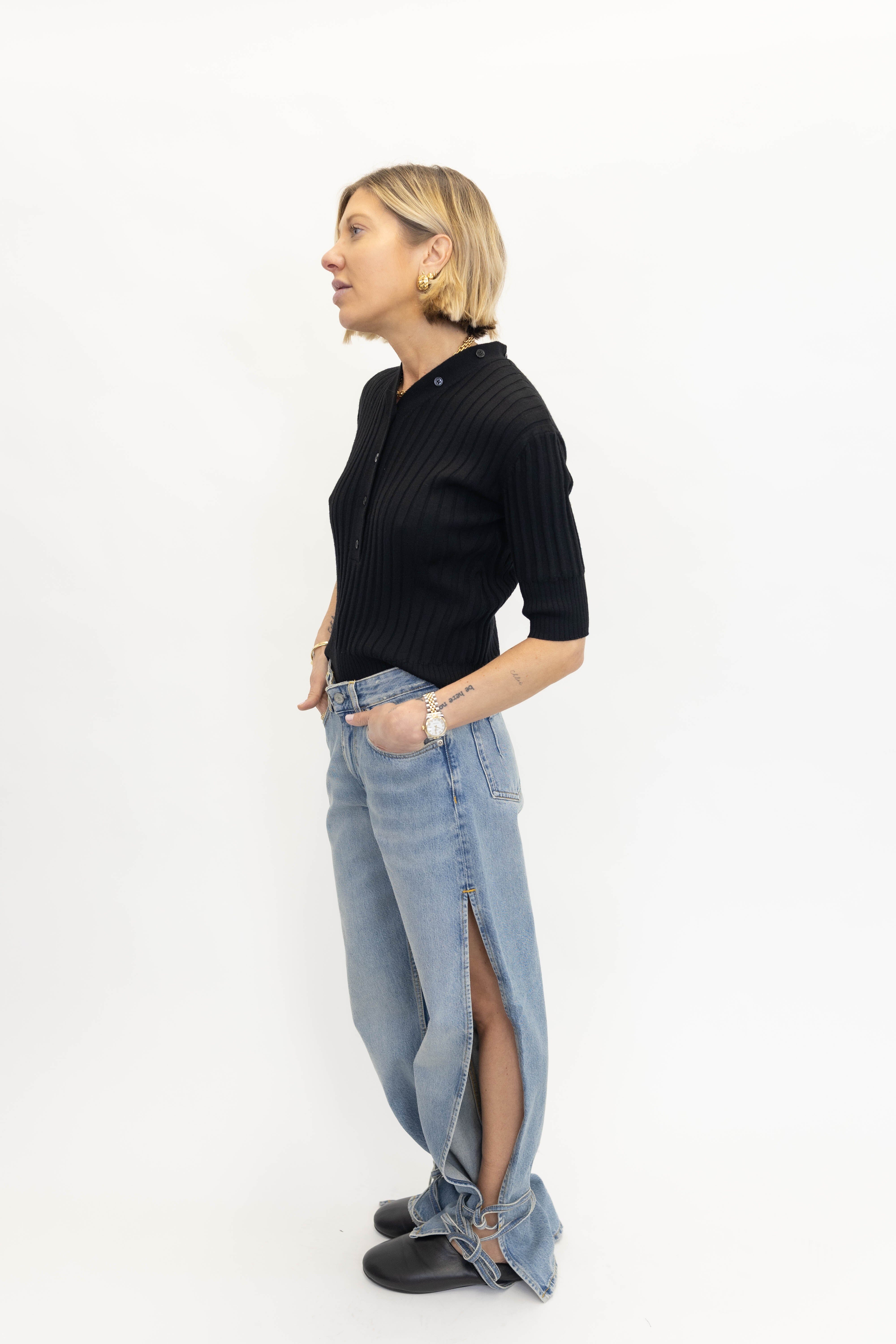 BAGGY STRING JEANS IN WASH18 JEANS WON HUNDRED