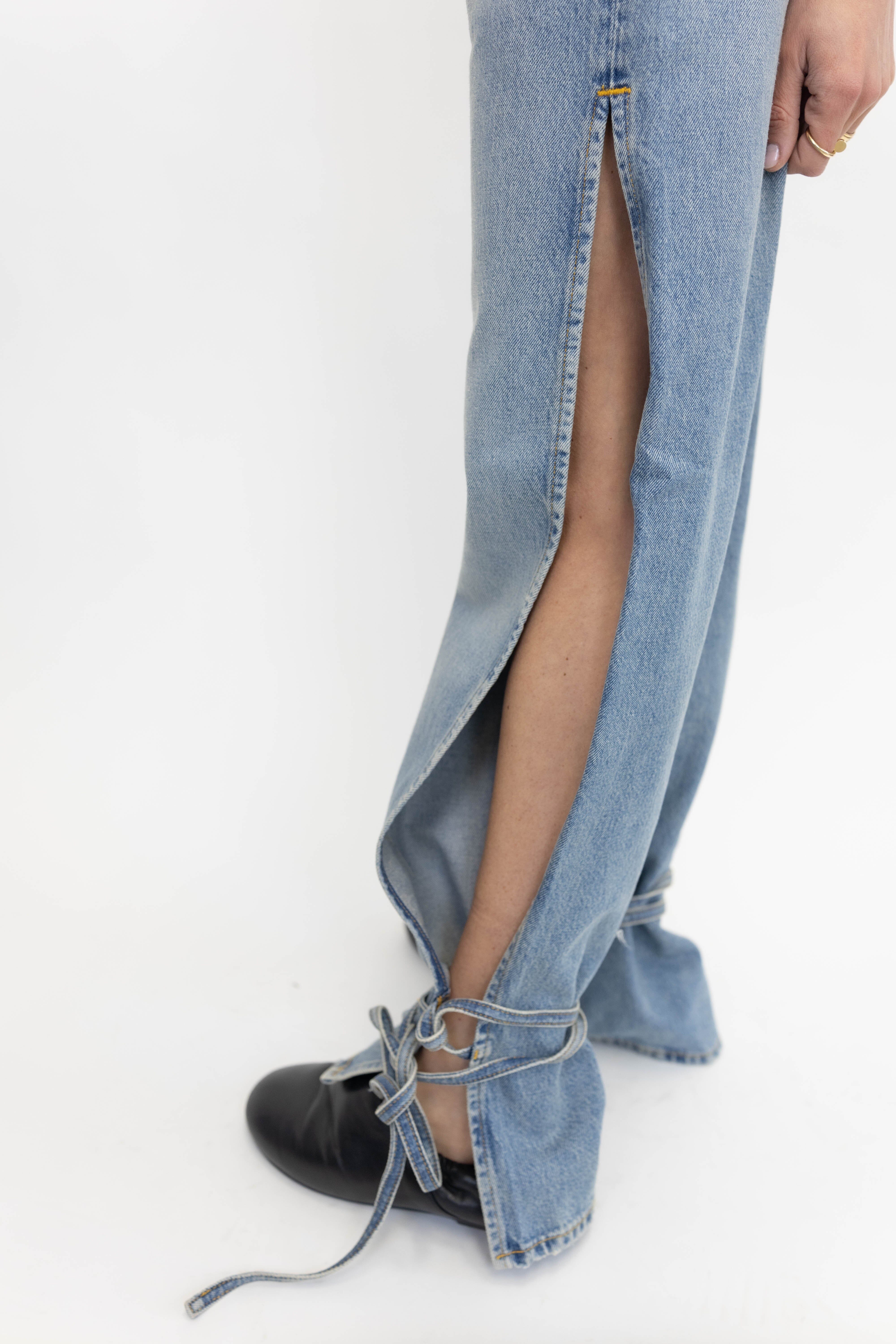 BAGGY STRING JEANS IN WASH18 JEANS WON HUNDRED