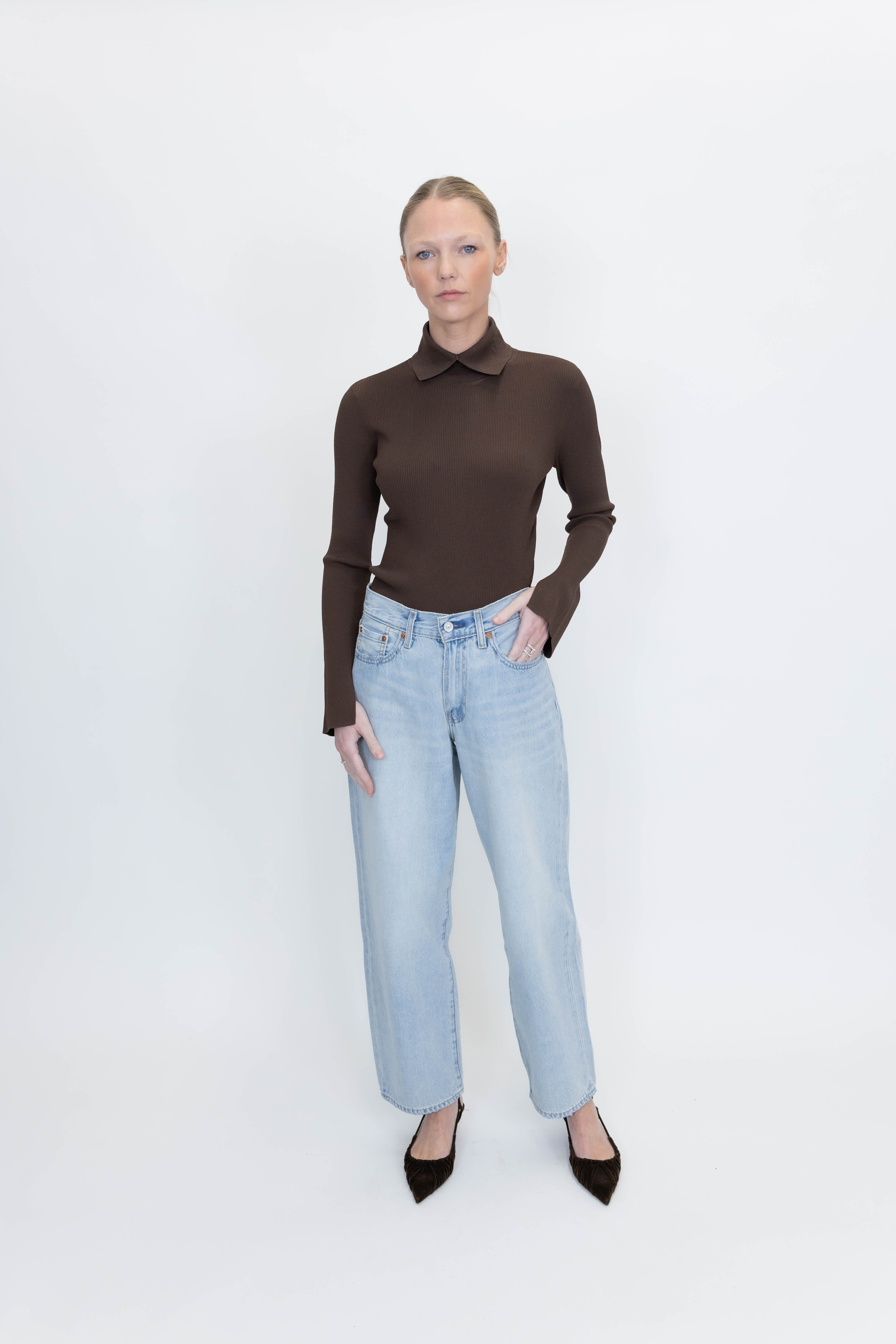 MADISON NECK KNIT IN ESPRESSO KNIT THE GARMENT