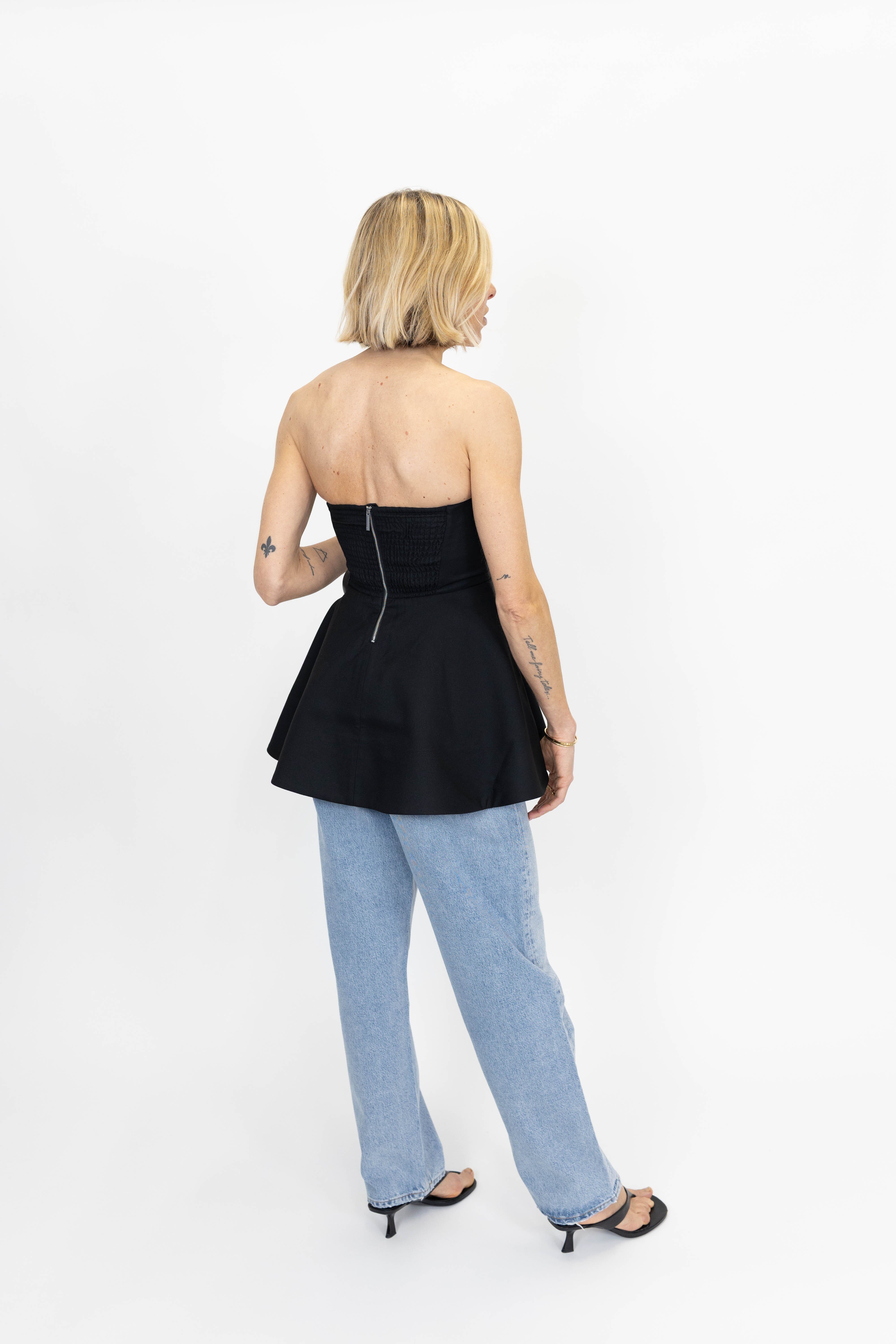 TITTA CORSAGE IN BLACK TOP GESTUZ
