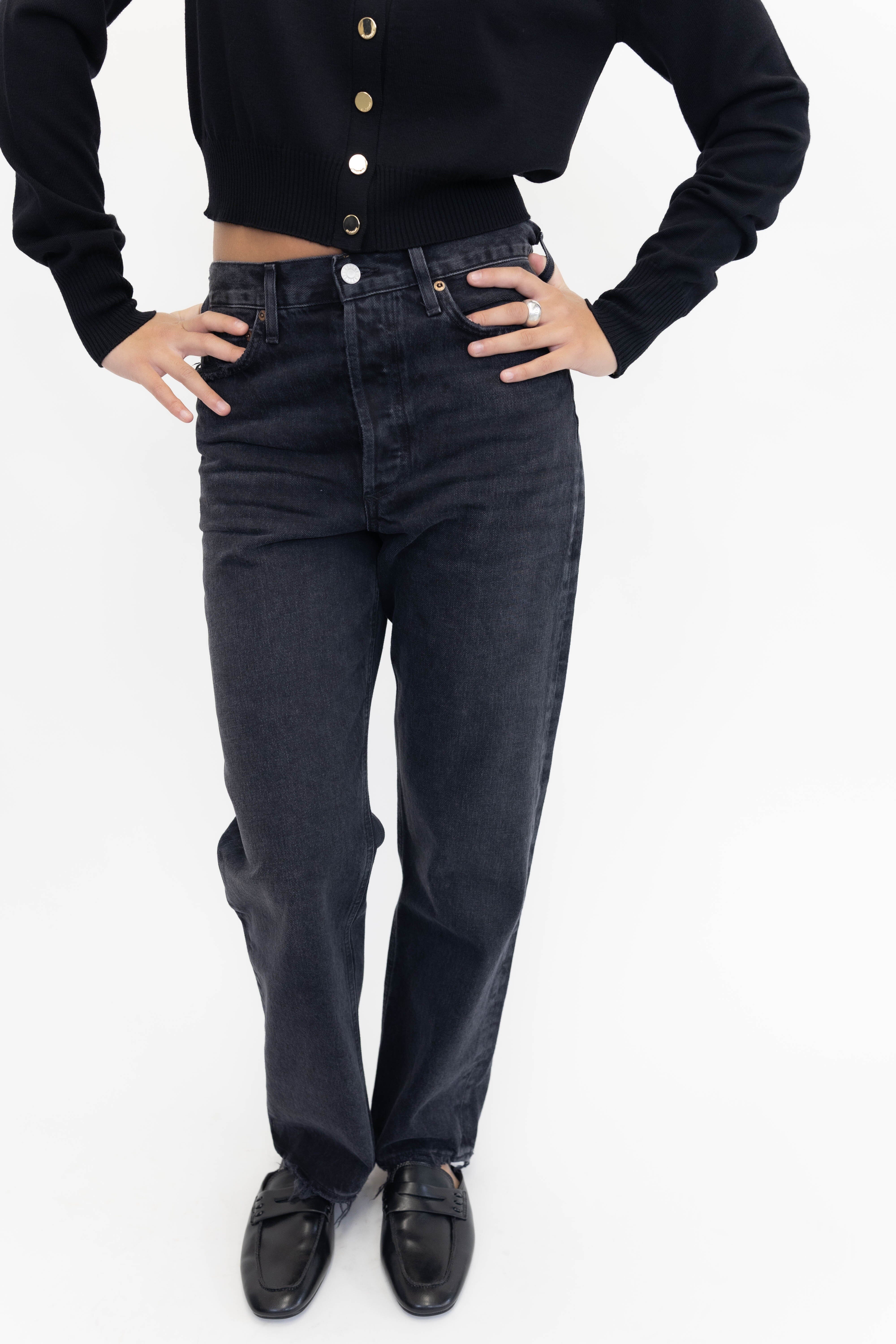 90’S MID RISE STRAIGHT IN TAR JEANS AGOLDE
