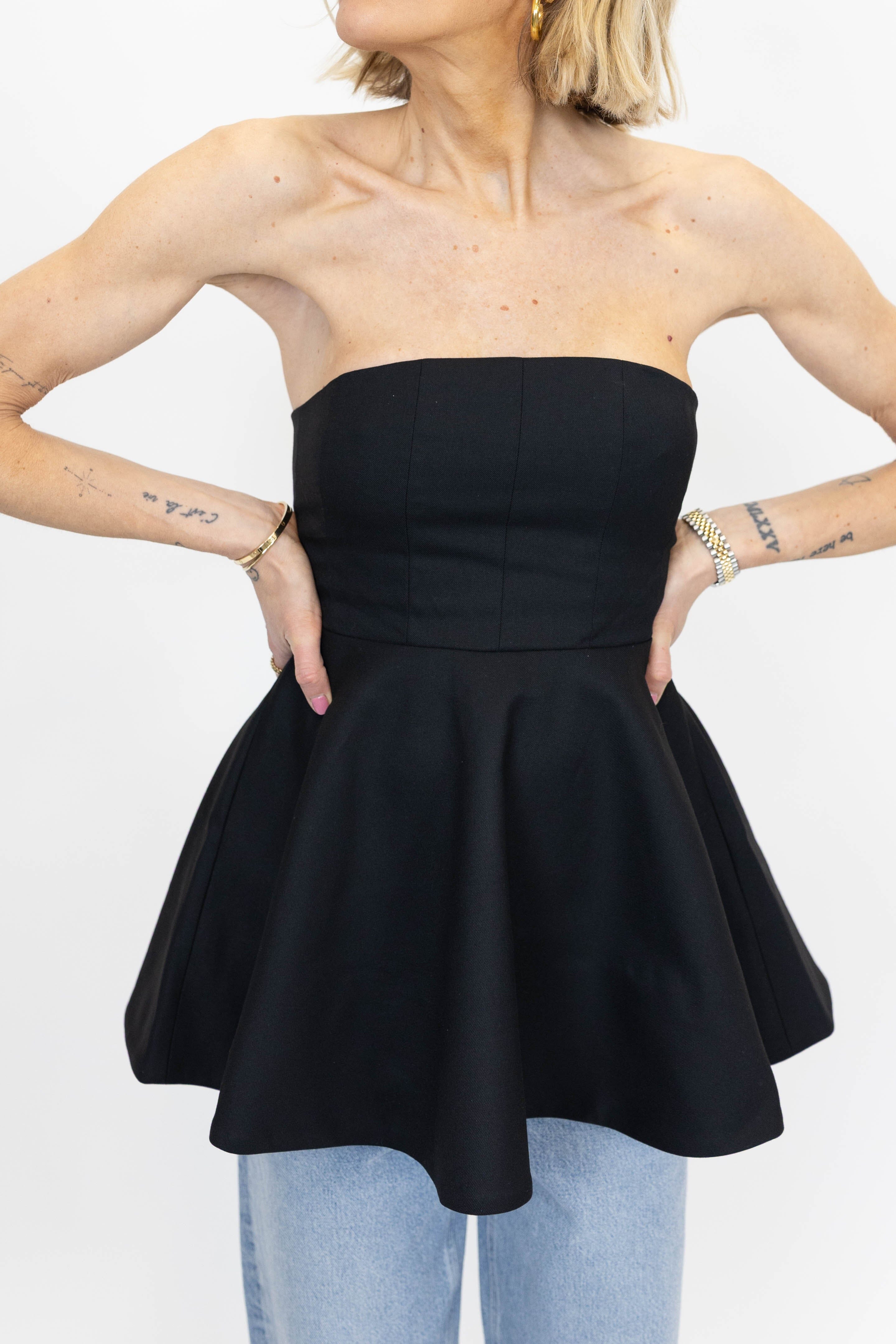 TITTA CORSAGE IN BLACK TOP GESTUZ