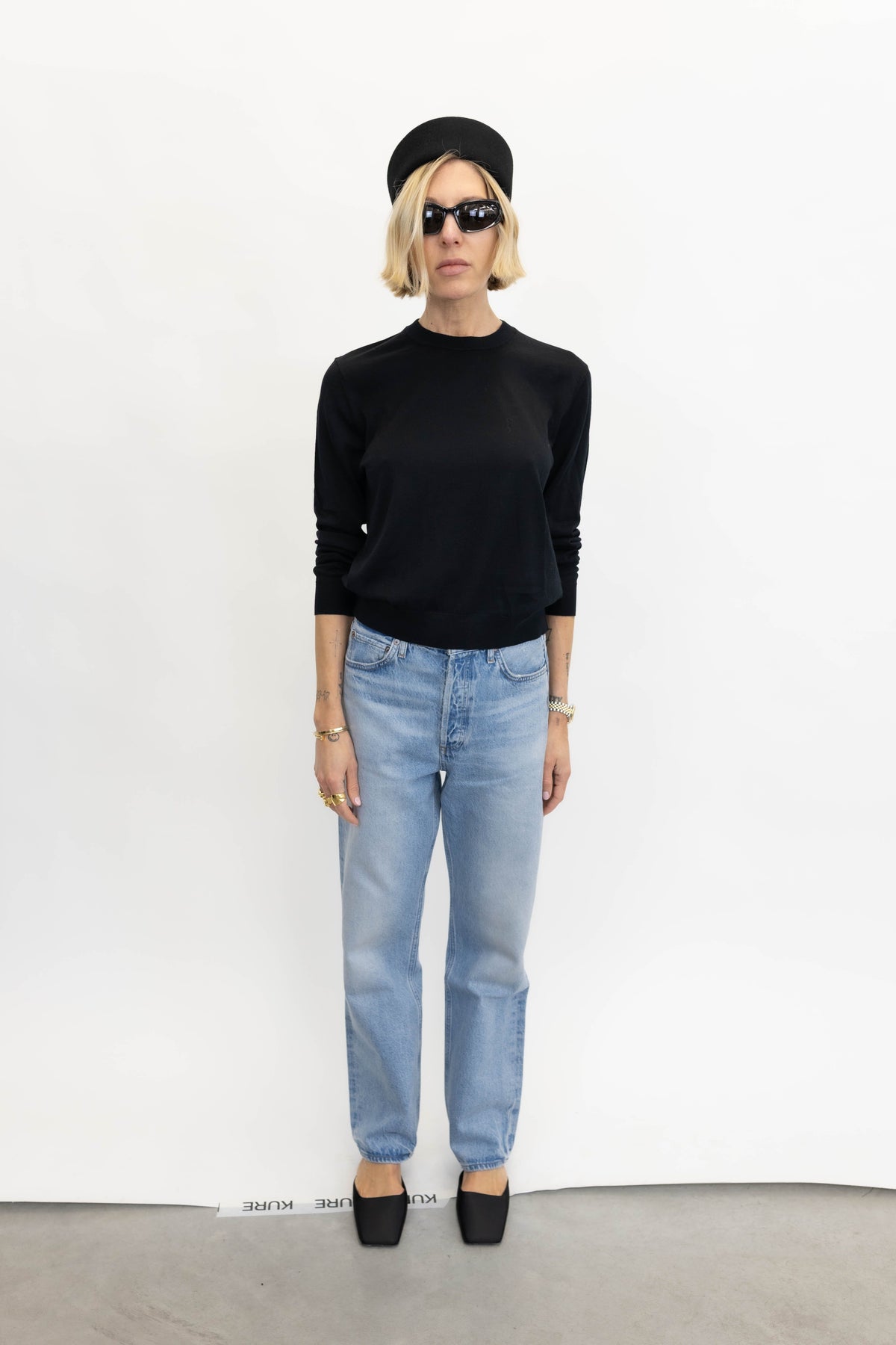 NADRA FINE MERINO SWEATER IN BLACK SWEATER NANUSHKA