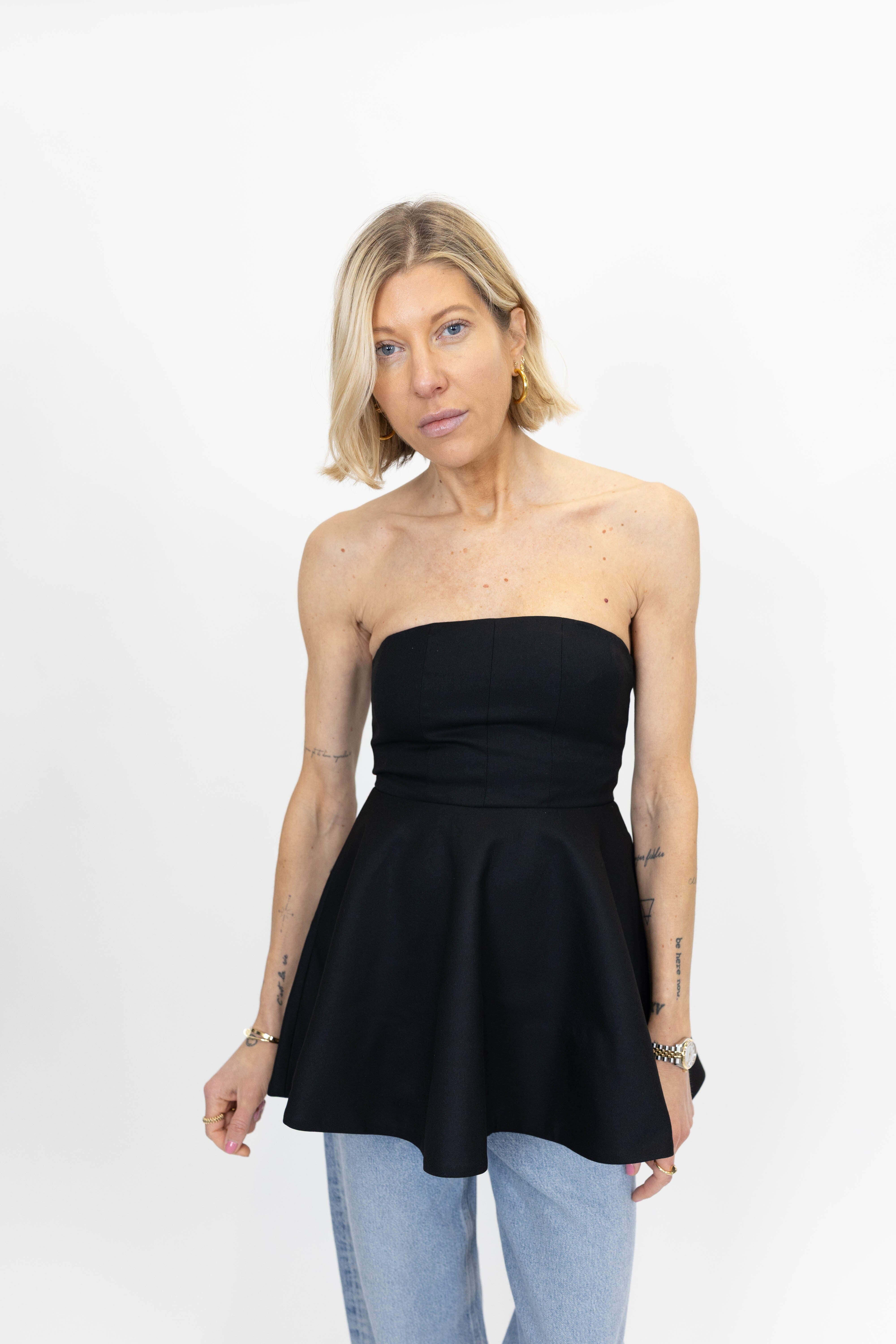 TITTA CORSAGE IN BLACK TOP GESTUZ