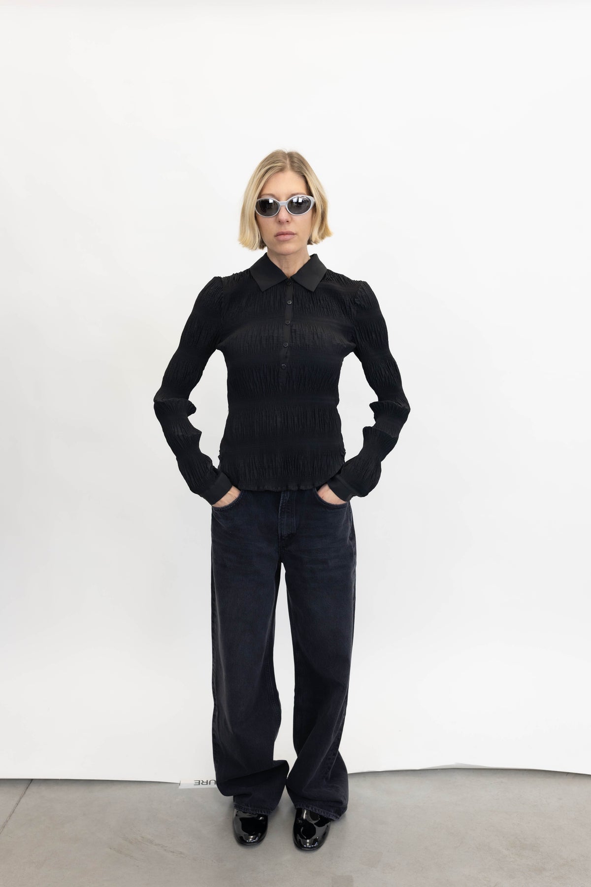 ELIANA POLO SHIRT IN BLACK POLO WON HUNDRED